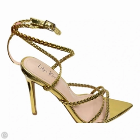 Dressy High Heels Chic Wedding Sandals Shoes Heels Stiletto By Lilly??s Kloset In Gold, Size: 8.5