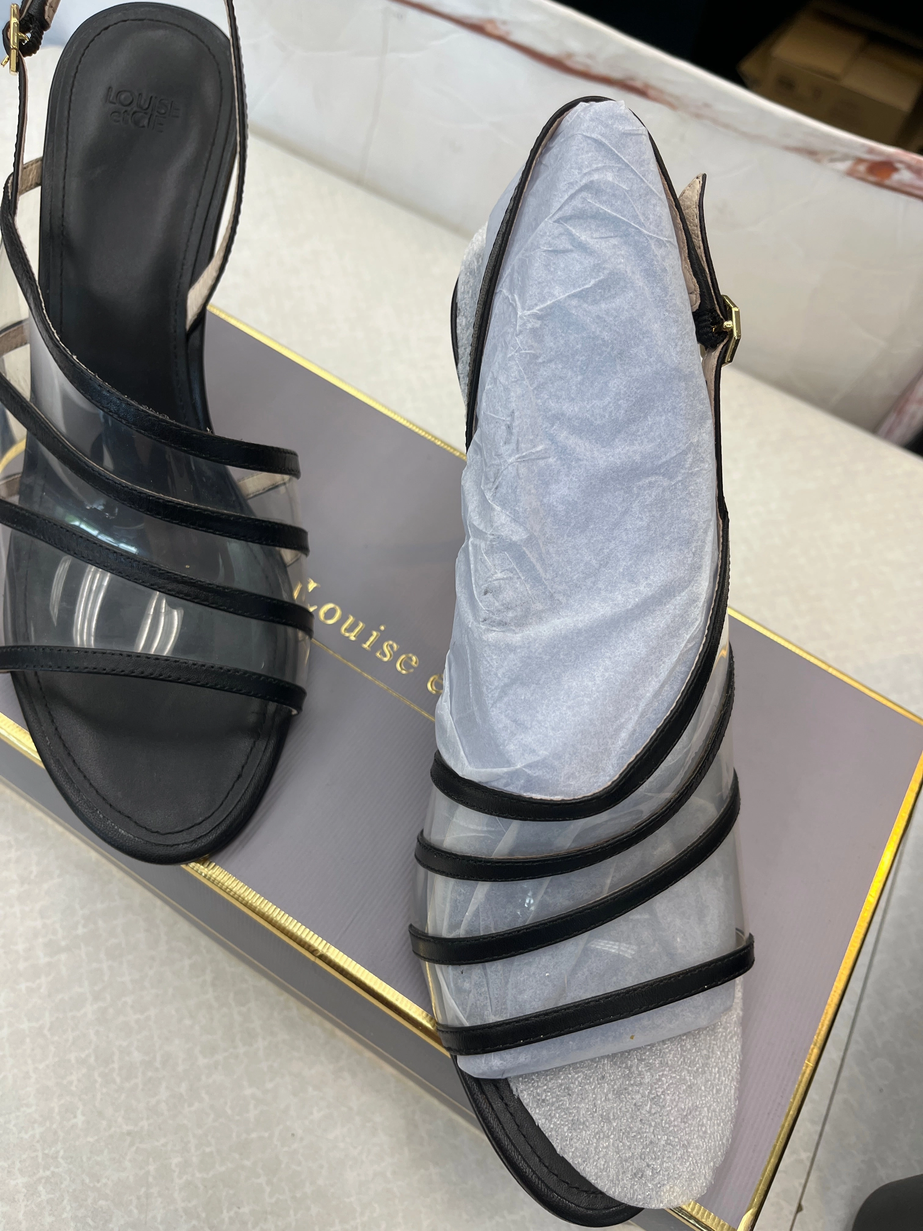 Boho Chic Heels Peep Toe Leather Pumps Shoes Heels Stiletto By Louise Et Cie  Size: 10