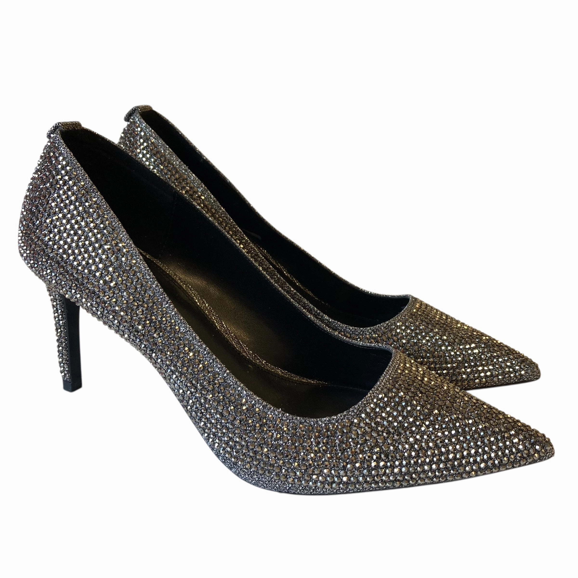 Bridal Shoes with Embellishments high heel sandals Shoes Heels Stiletto By Michael By Michael Kors In Silver, Size:10