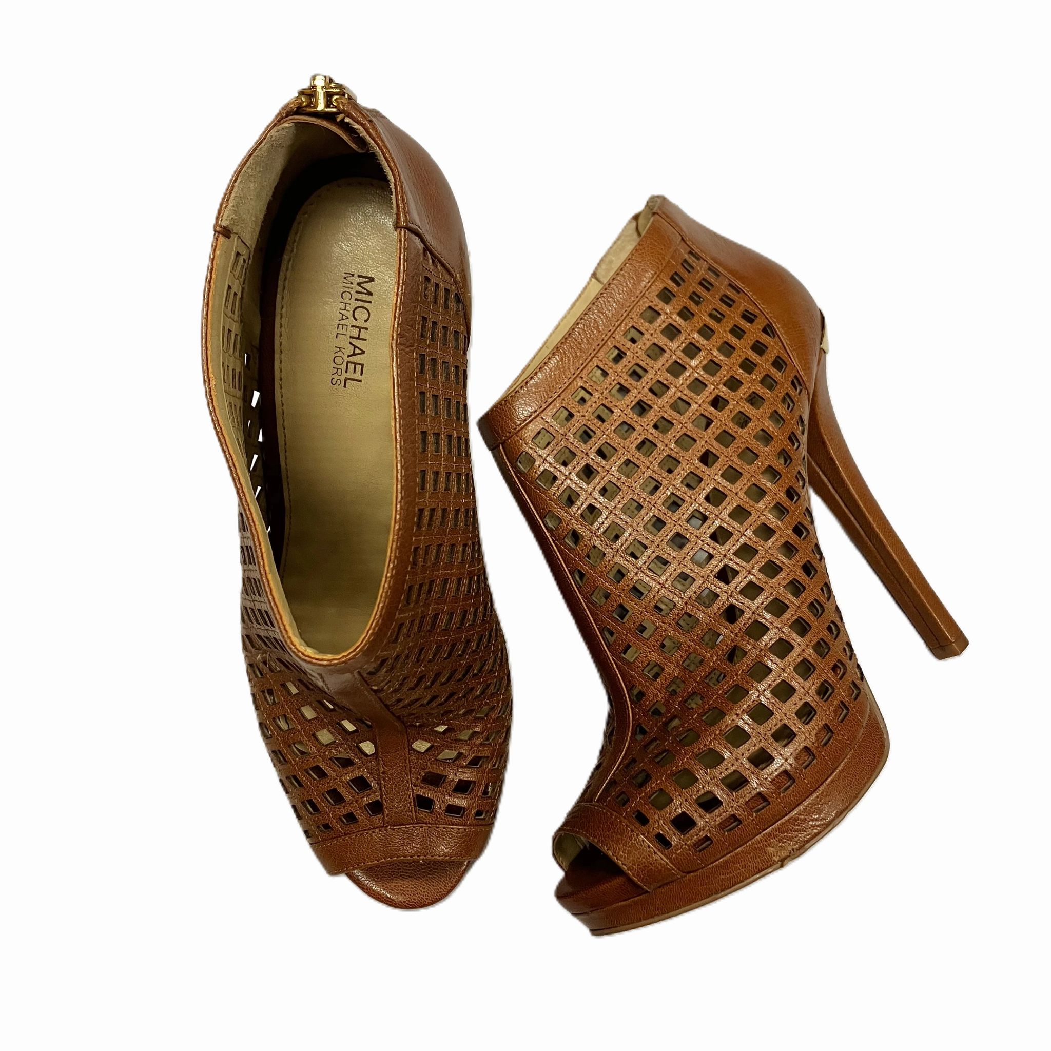 Shock Resistant Work Footwear Shoes Heels Stiletto By Michael By Michael Kors In Tan, Size: 9.5