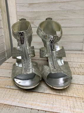 Comfy Footwear Shoes Heels Stiletto By Michael Kors In Silver, Size: 9.5