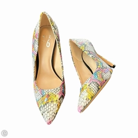 Soft Sandals Embroidered Shoes Heels Stiletto By Mix No 6 In Snakeskin Print, Size: 6.5