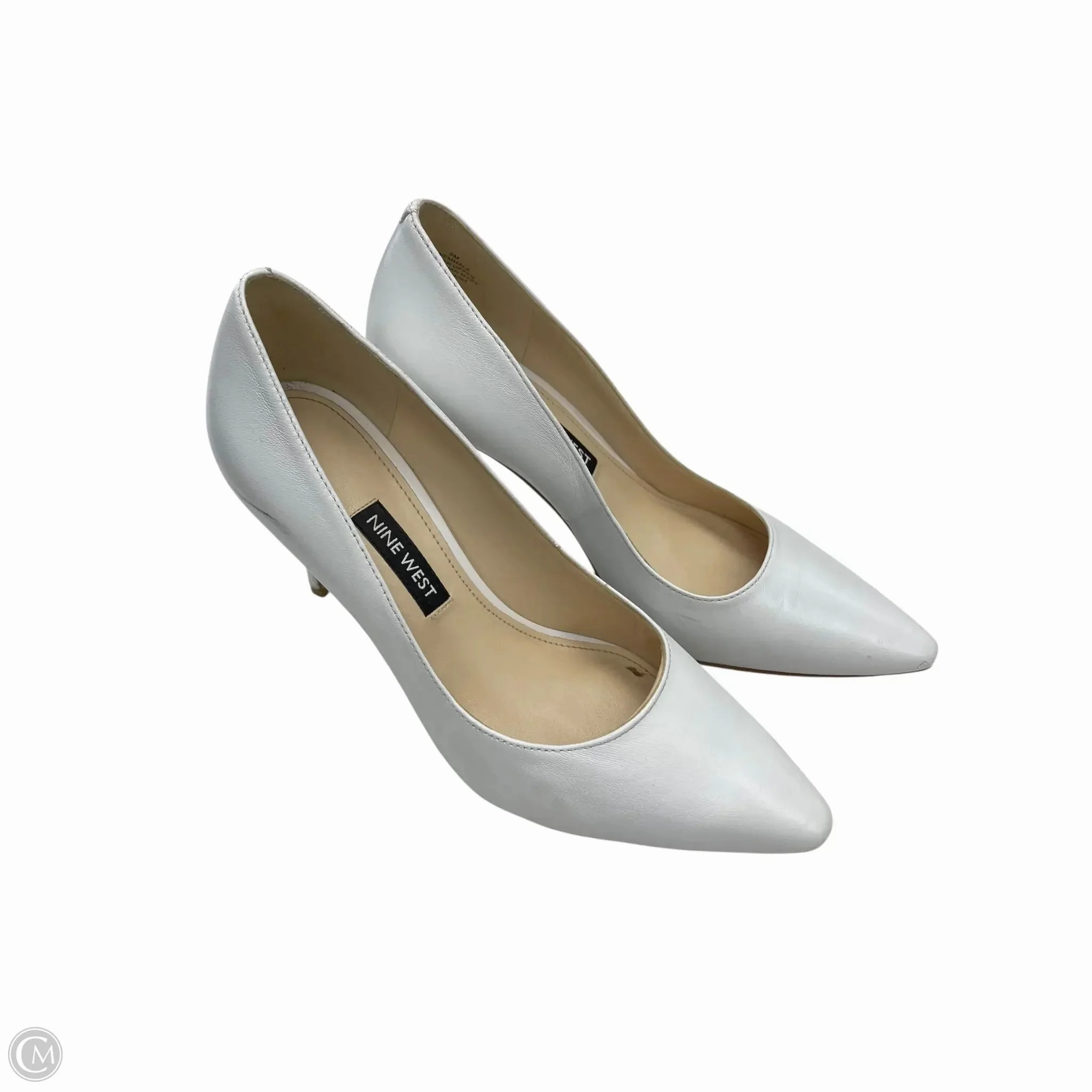 lace up closure Shoes Heels Stiletto By Nine West In White, Size: 5