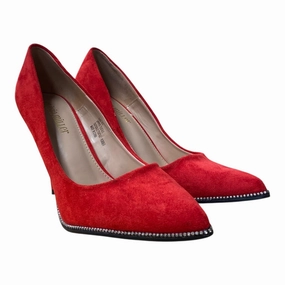 Shoes Heels Stiletto By Olivia Miller In Red, Size:8.5 perforated