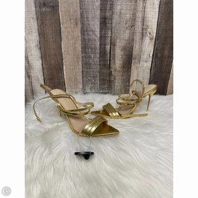 Soft Sandals Shoes Heels Stiletto By Pretty Little Thing In Gold, Size: 5