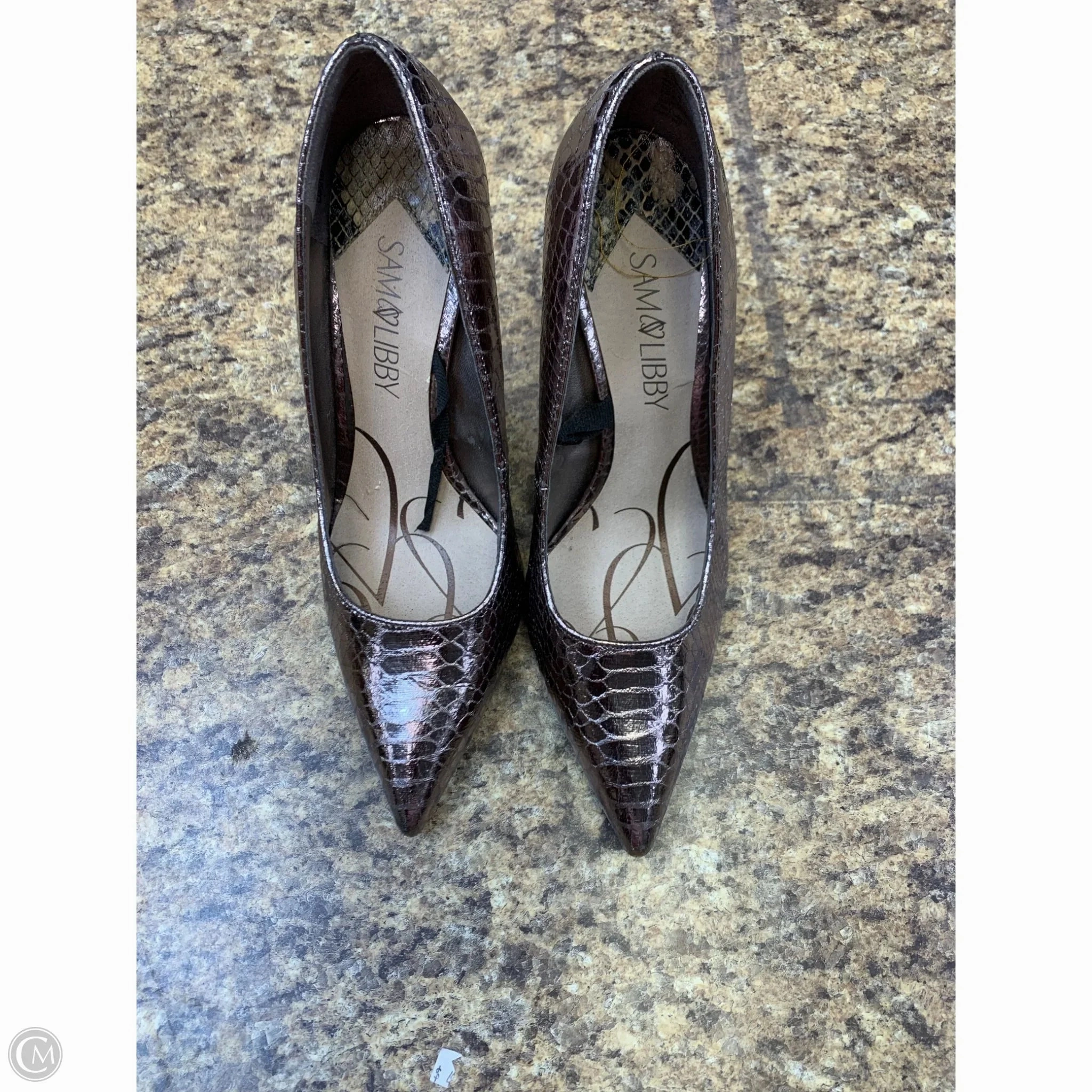 Shoes Heels Stiletto By Sam And Libby In Silver, Size: 6.5 Lace-Up Heels