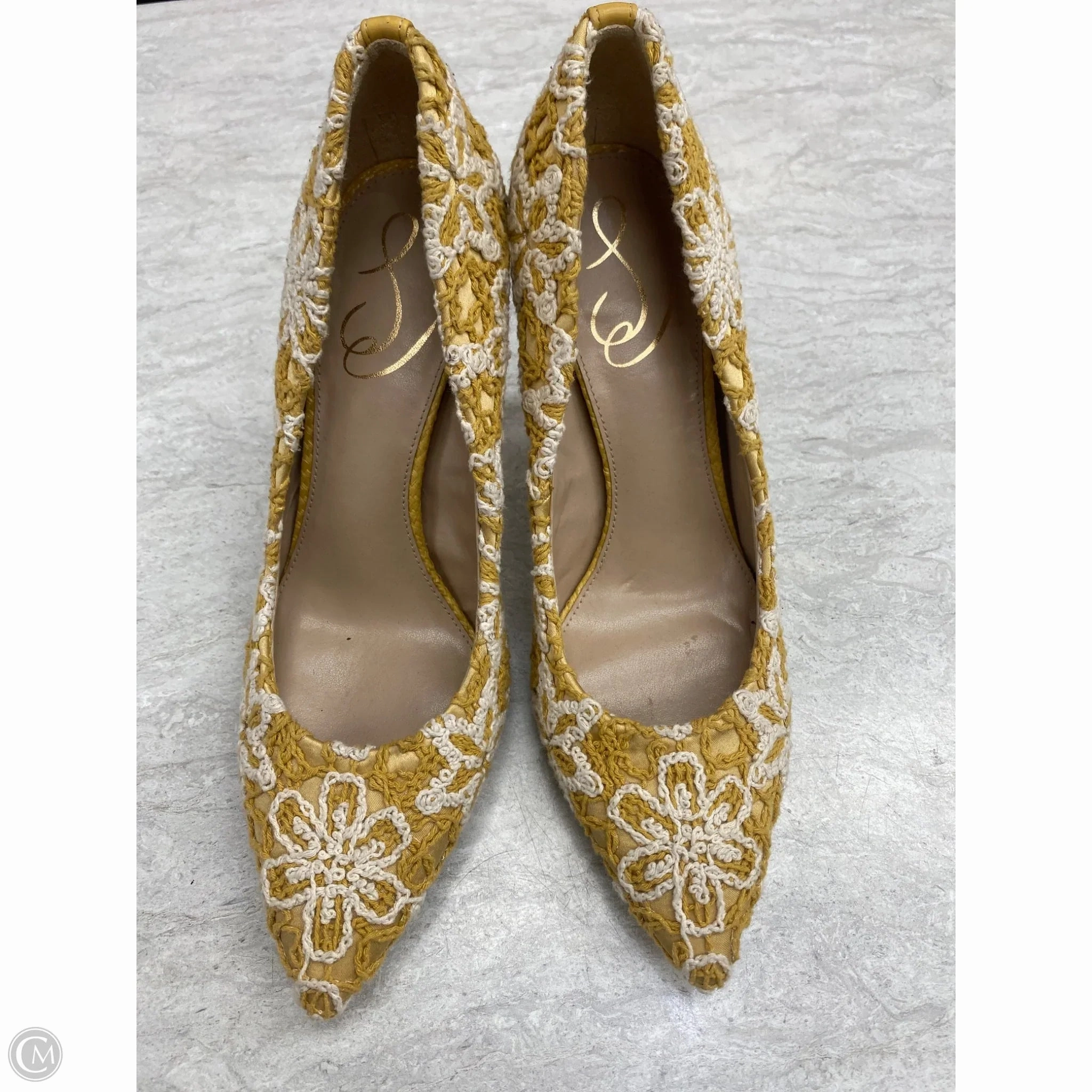 Shoes Heels Stiletto By Sam Edelman In Yellow, Size: 8 Rubber Outsole Comfortable Heeled Boots