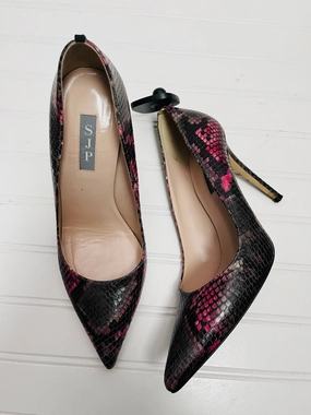 Shoes Heels Stiletto By SARA JESSICA PARKER In Grey & Pink, Size: 8.5 Metallic Stilettos Autumn footwear