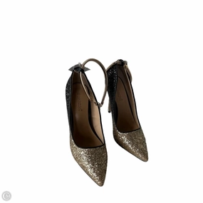 Platform Booties Shoes Heels Stiletto By Shoedazzle In Black & Gold, Size: 9.5