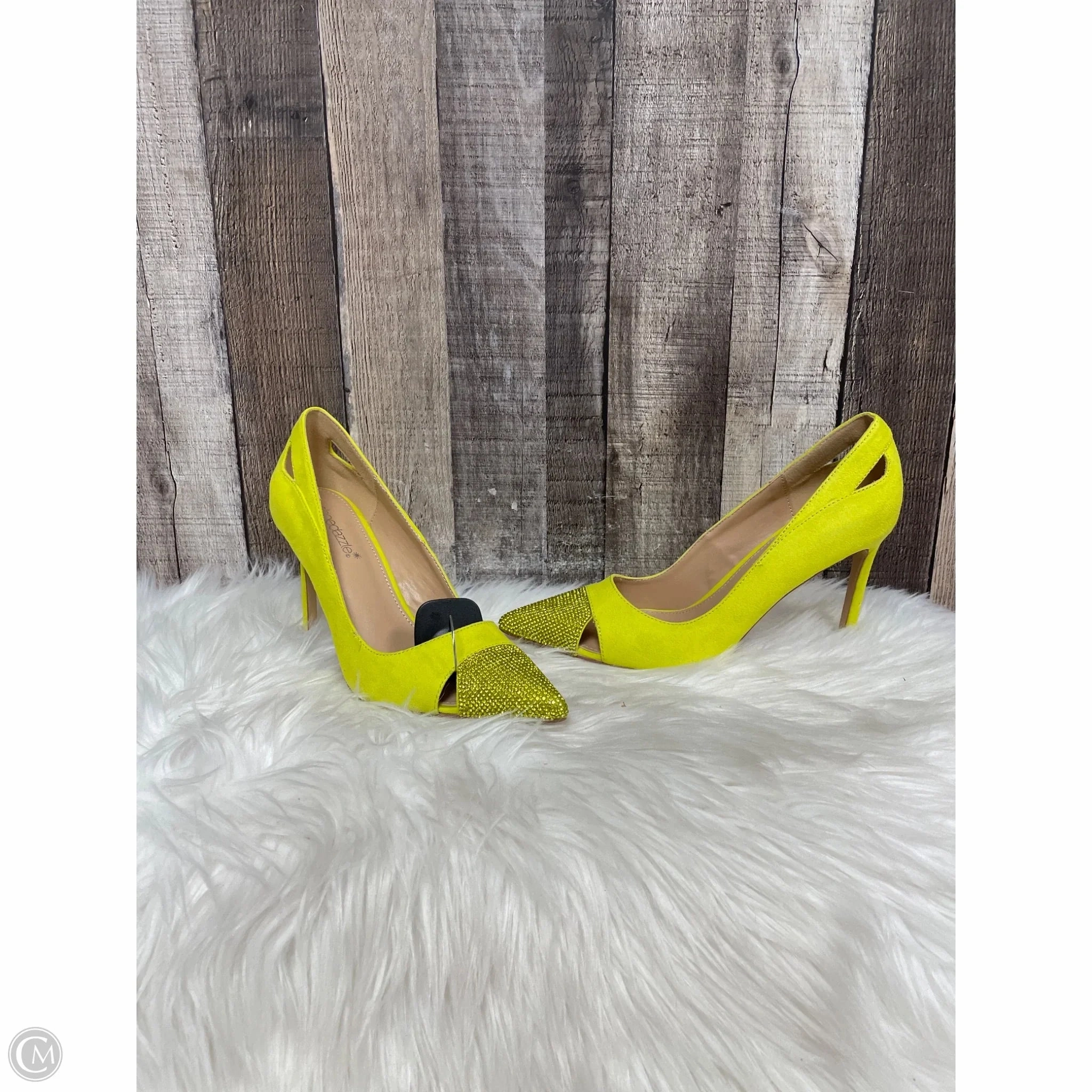 Shoes Heels Stiletto By Shoedazzle In Yellow, Size: 8.5 Natural Material Wedding Shoes