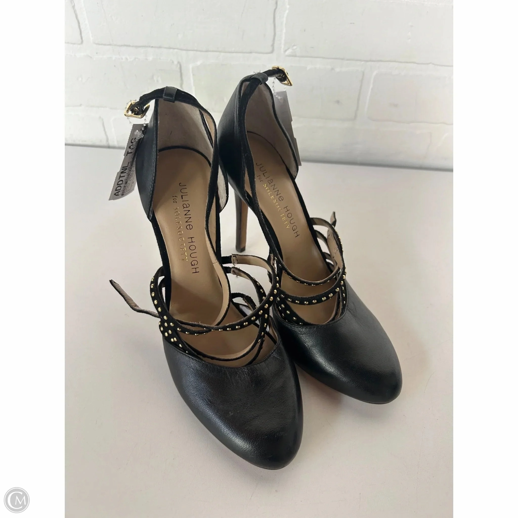 Heels for Spring Supportive Footbed Shoes Heels Stiletto By Sole Society In Black & Gold, Size: 6