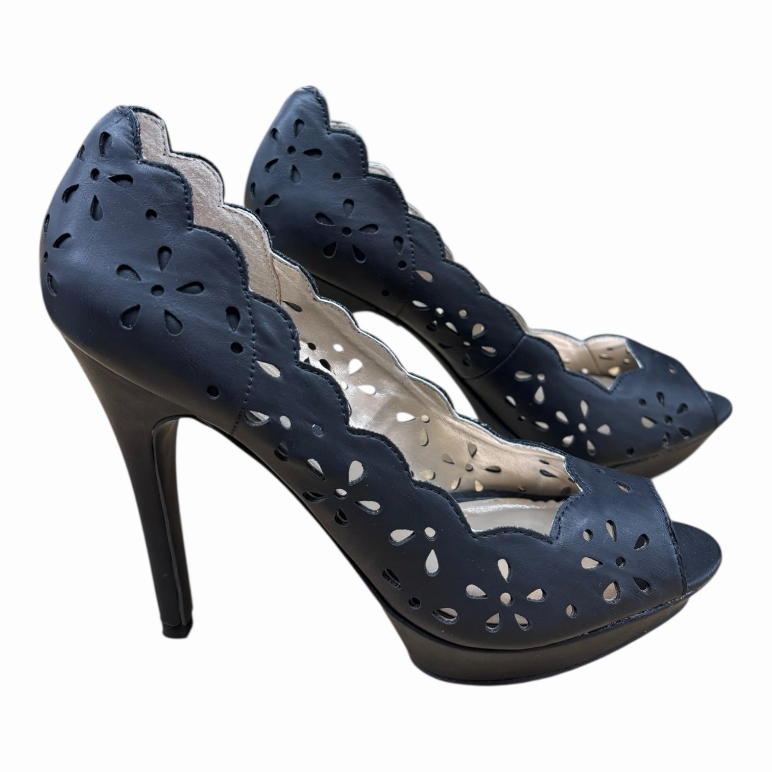 Dressy Footwear Breathable Upper Shoes Heels Stiletto By Xoxo In Black, Size:8