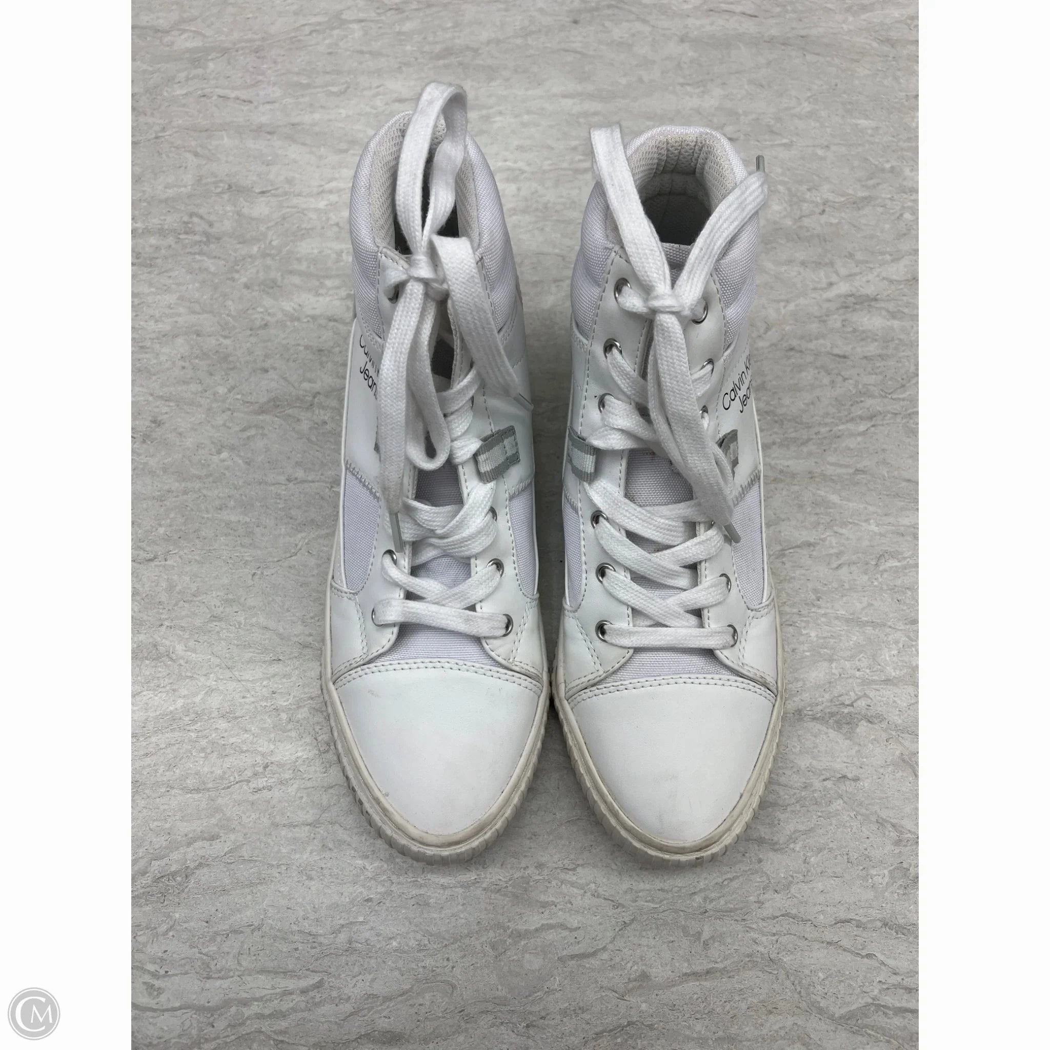 Shoes Sneakers By Calvin Klein In White, Size: 9 Dynamic Lacing System