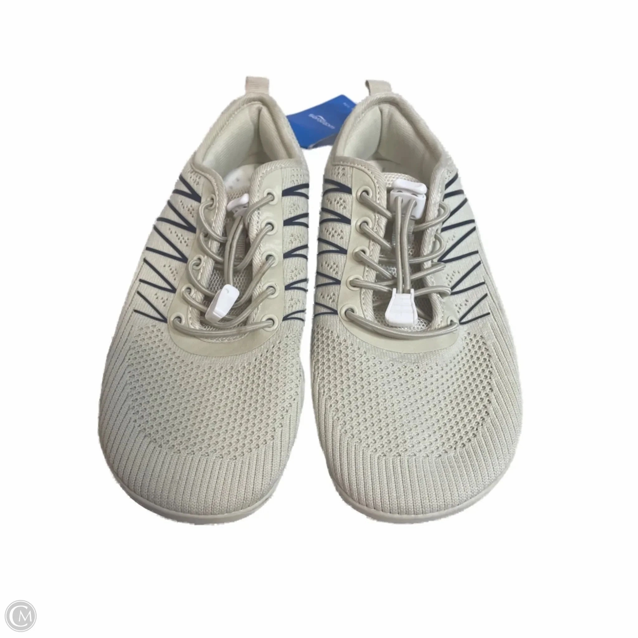 SyntheticLeather Shoes Sneakers By Clothes Mentor In Beige, Size: 6.5