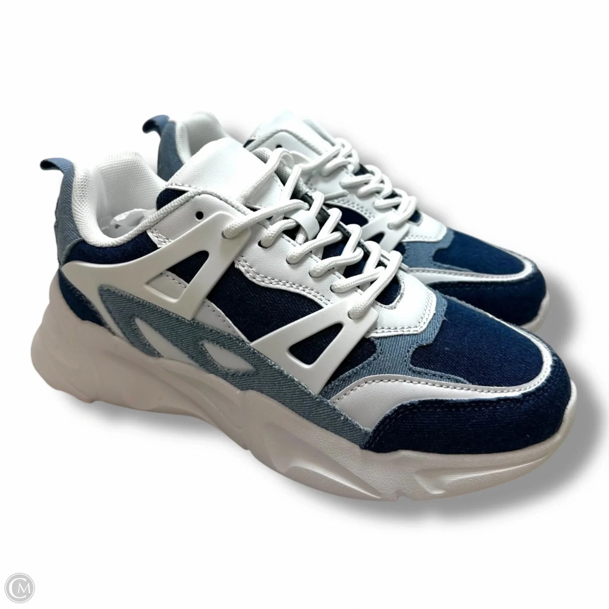 Shoes Sneakers By Clothes Mentor In Blue Denim, Size: 7 Travel Friendly