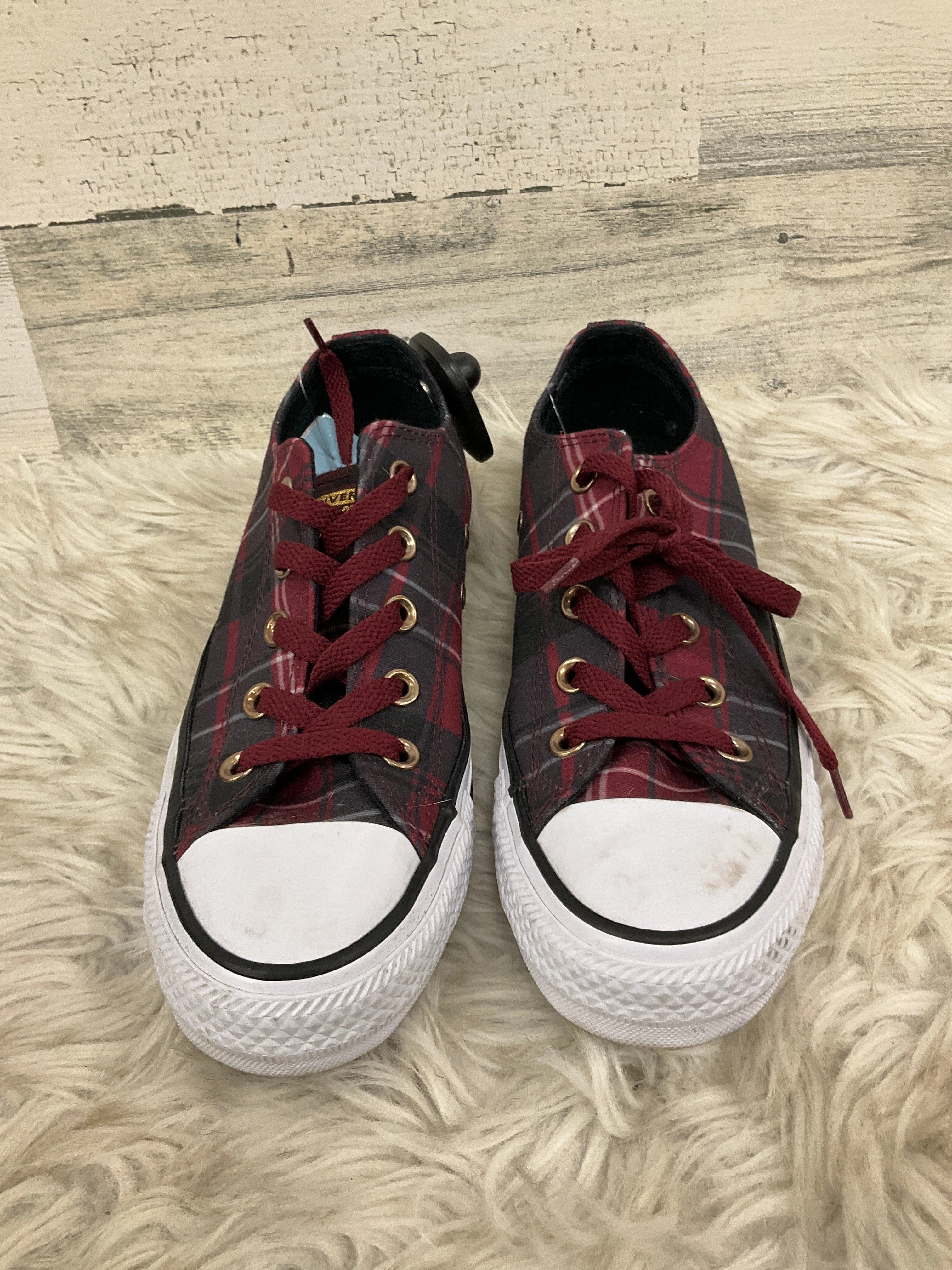 Lightweight Ethylene Vinyl Acetate Sock Like Collar Fit Shoes Sneakers By Converse In Plaid Pattern, Size: 6