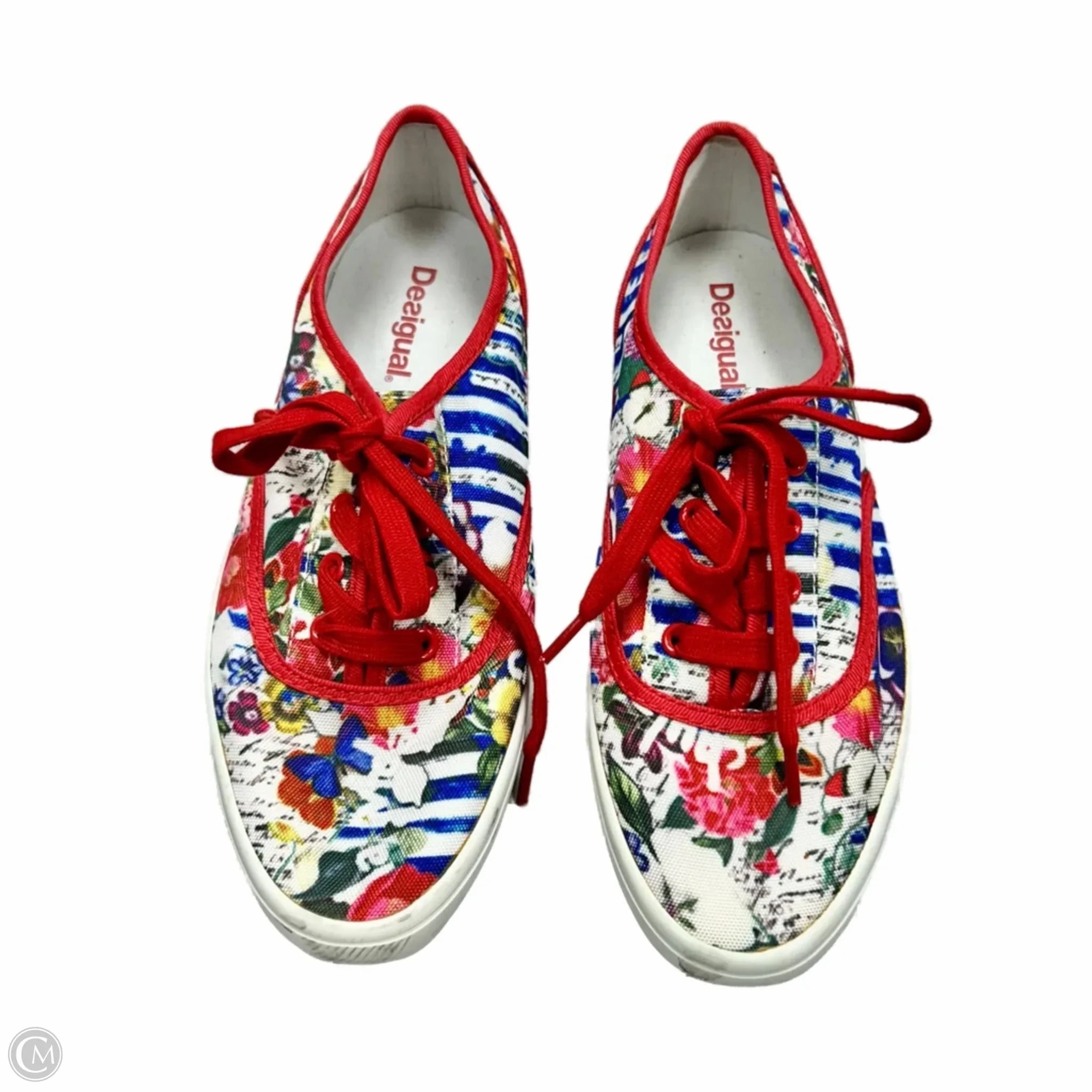 Support Sole Steady Steps Shoes Sneakers By Desigual In Red & White, Size: 6.5
