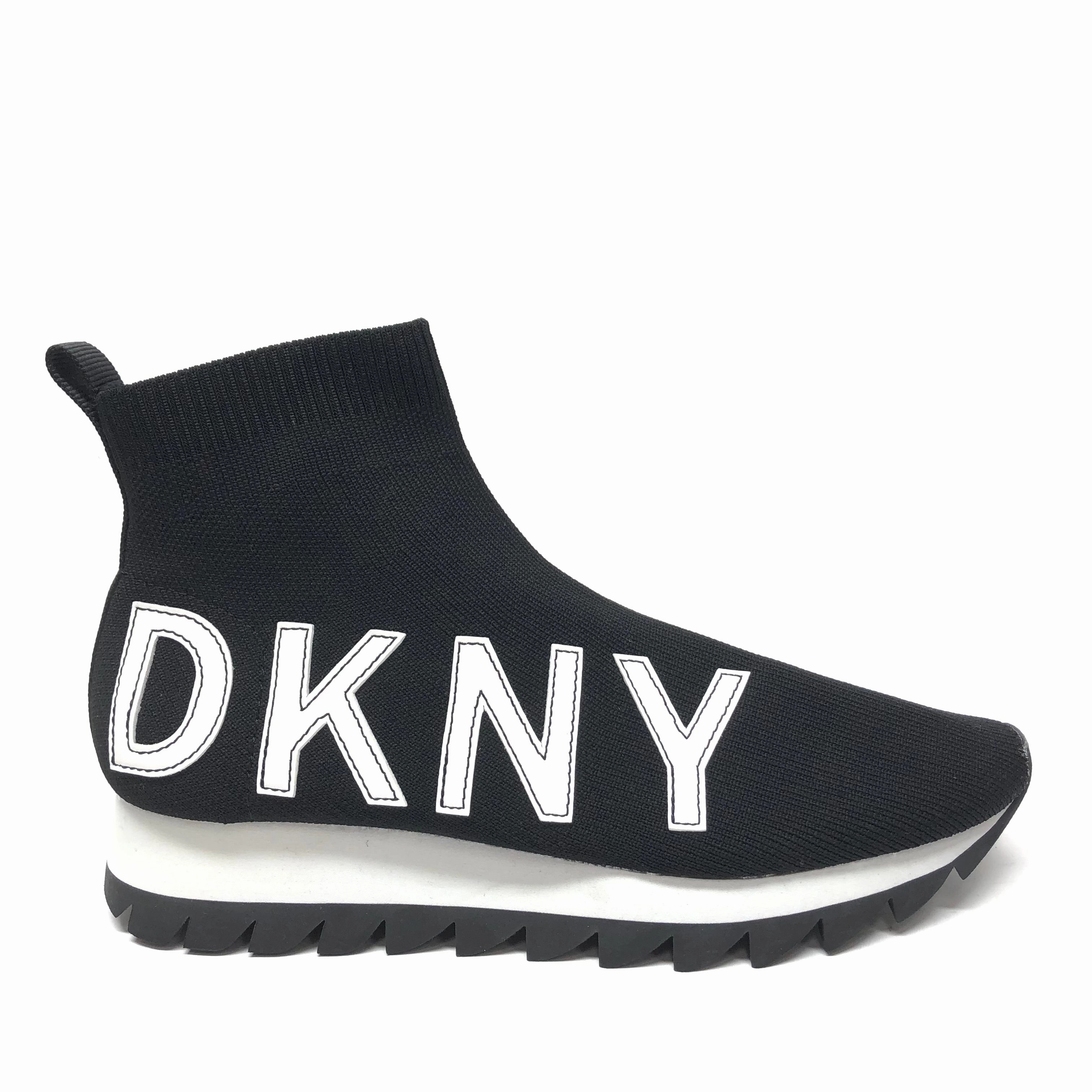 Breathable Use Abrasion Resistant Material Shoes Sneakers By Dkny In Black & White, Size: 9.5