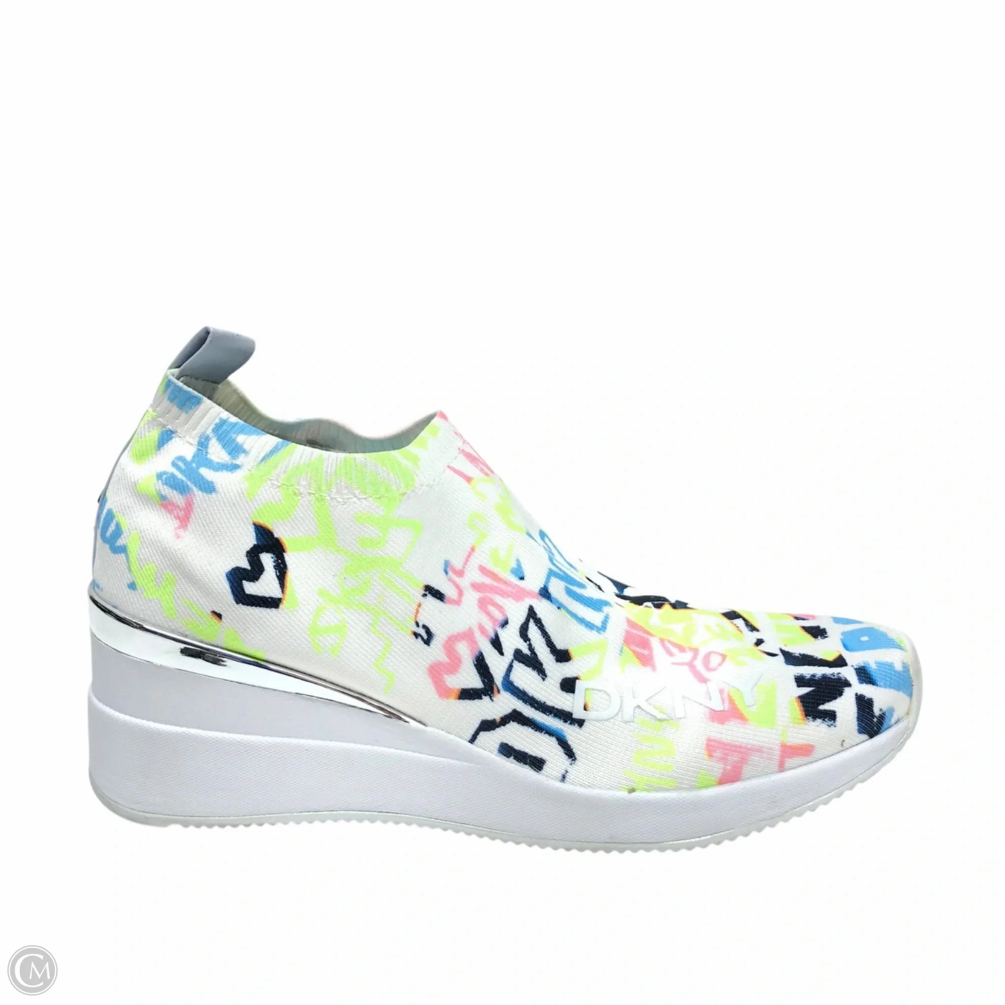 Plush Fit Shoes Sneakers By Dkny In Green & White, Size: 9