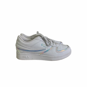 Impact Diffusing Structure Non Slip Tread Pattern Shoes Sneakers By Fila In White, Size:10