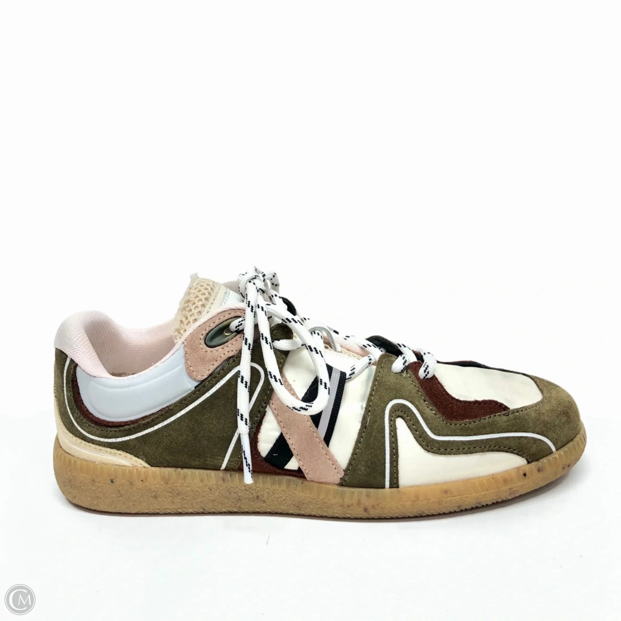 Fashion Active Training Essentials Shoes Sneakers By Ganni In Green & White, Size: 6.5