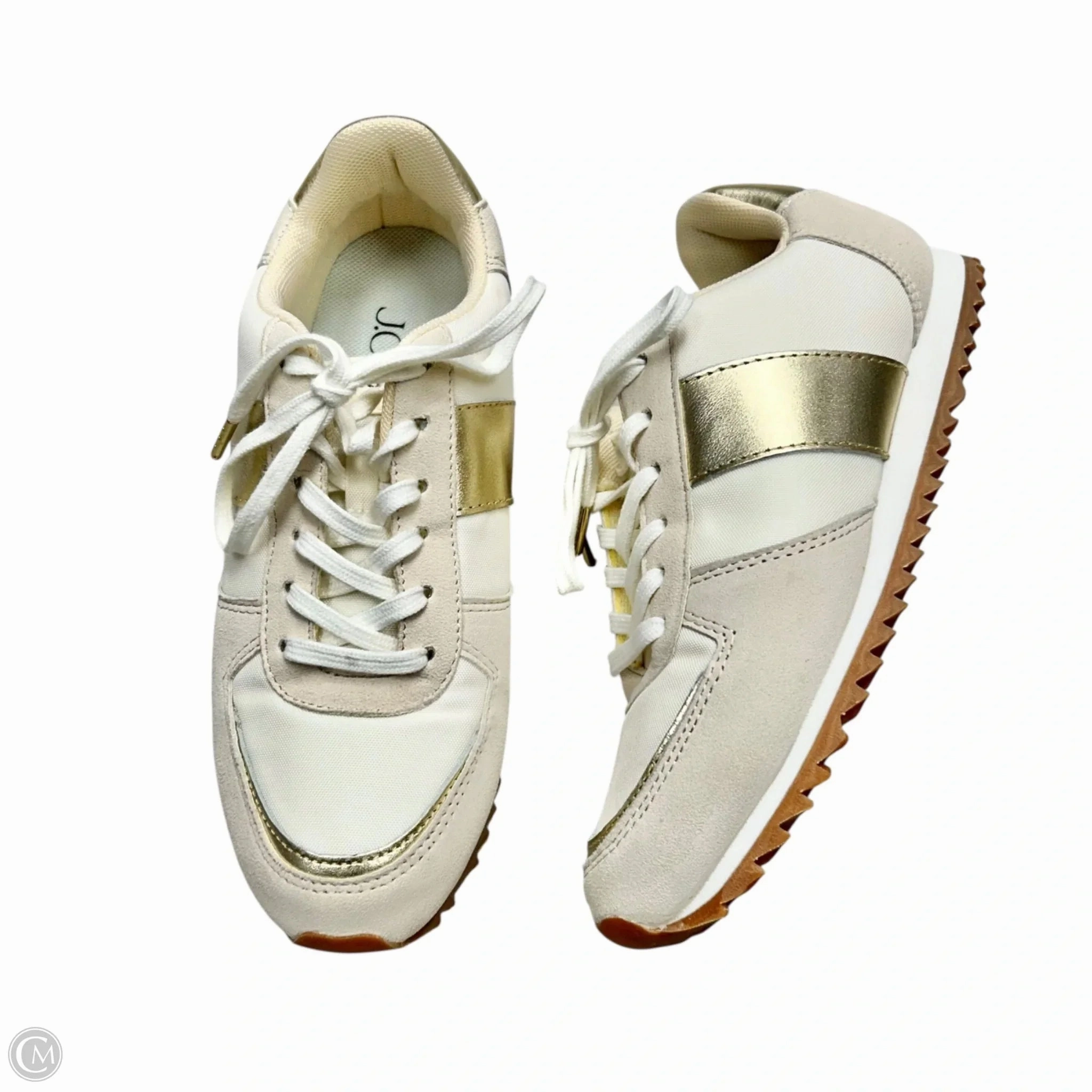 Ultra Cushioned Heel Shoes Sneakers By J. Crew In Gold & White, Size: 6