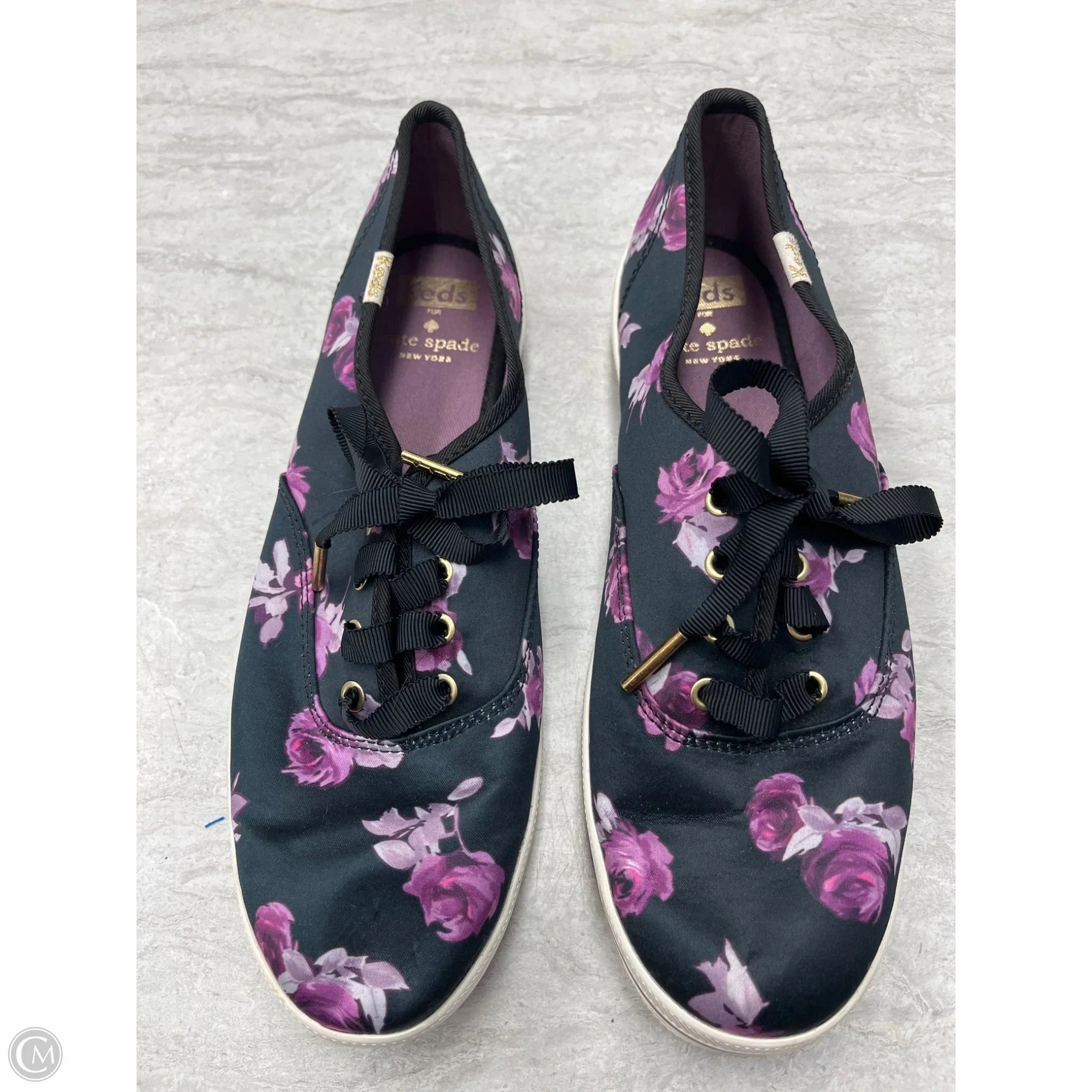 Shoes Sneakers By Keds In Black & Purple, Size: 7.5 MoldedInsole