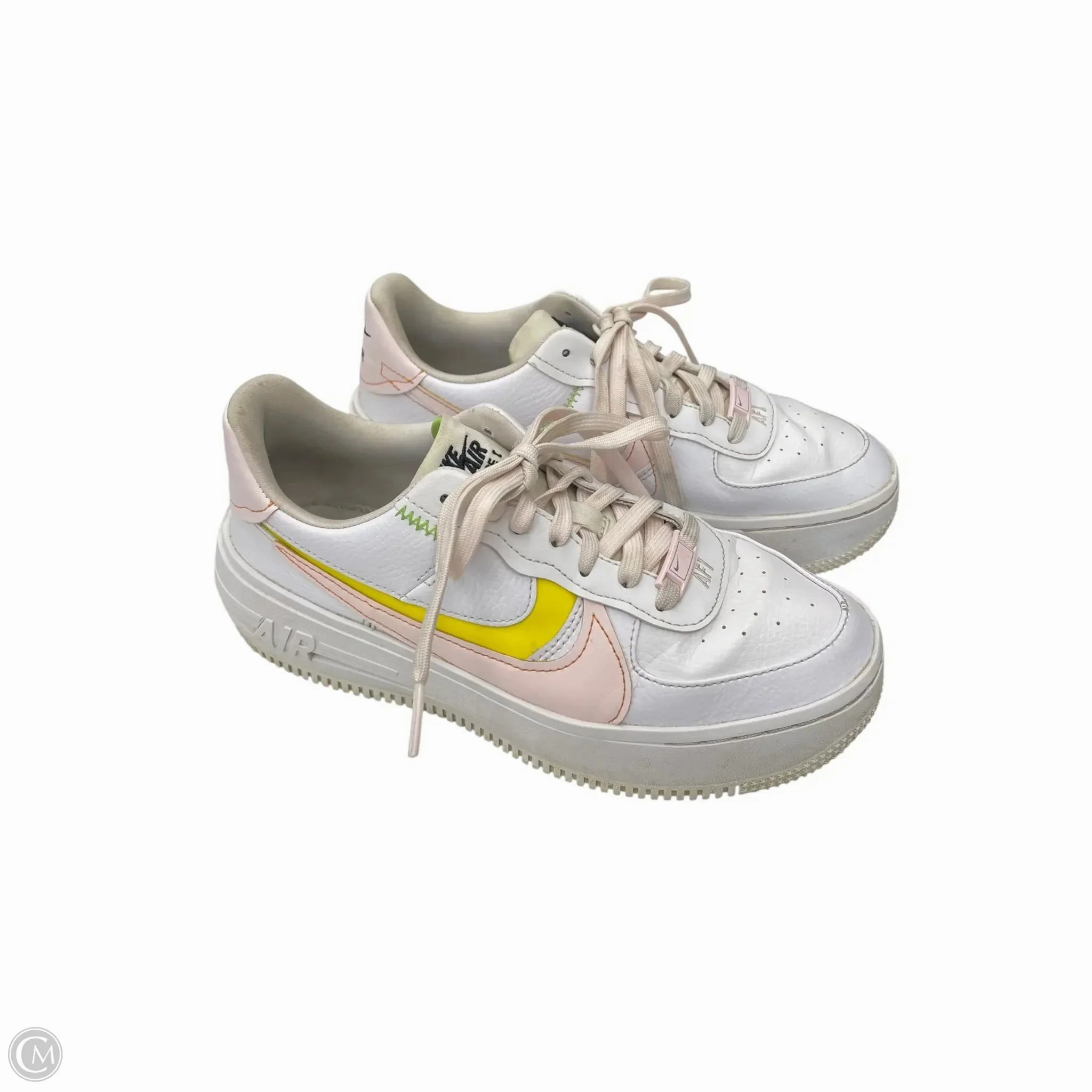 Work Day Speed Focus Shoes Sneakers By Nike In White & Yellow, Size: 7.5