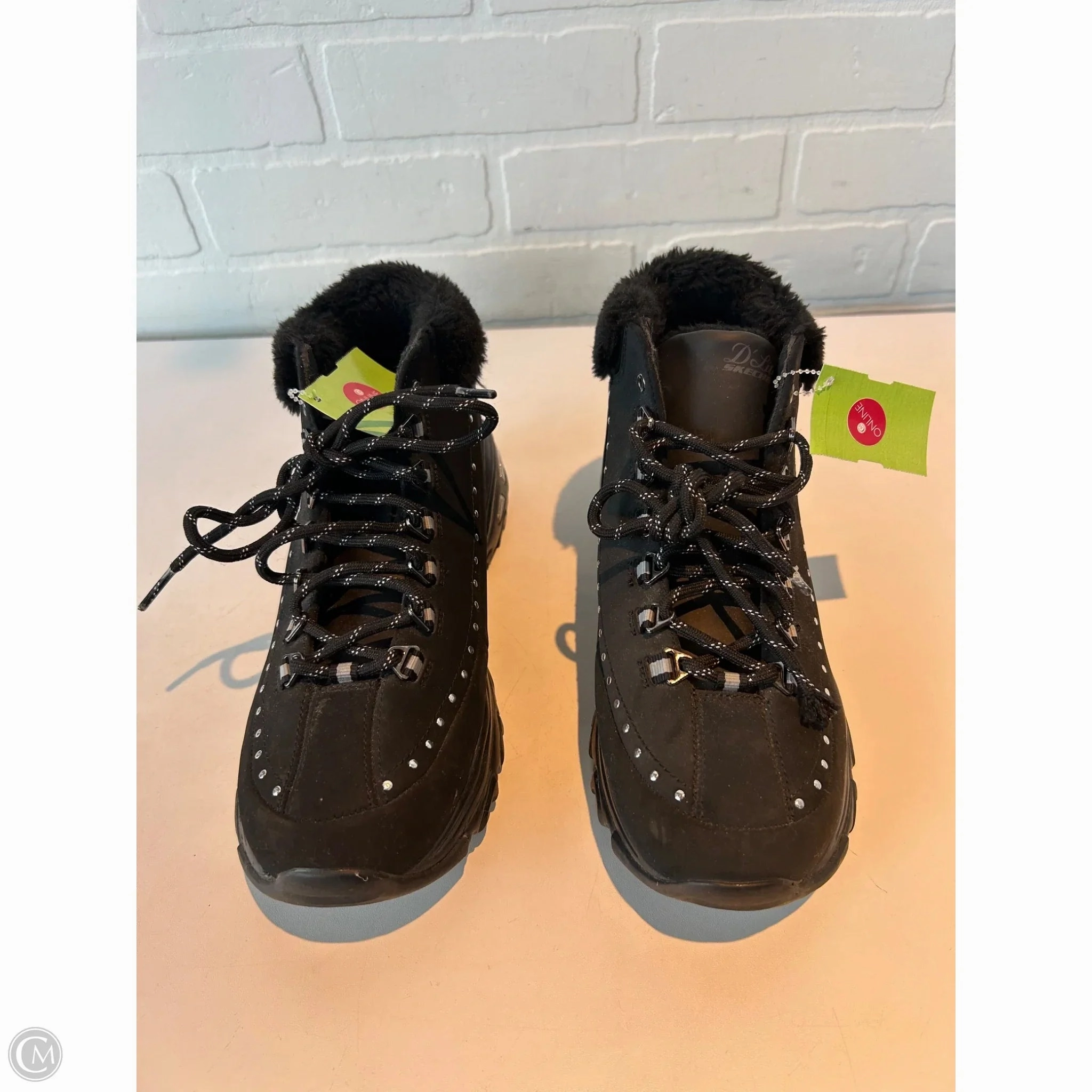 Hexagonal Tread Pattern Basic Fit Shoes Sneakers By Skechers In Black, Size: 8.5