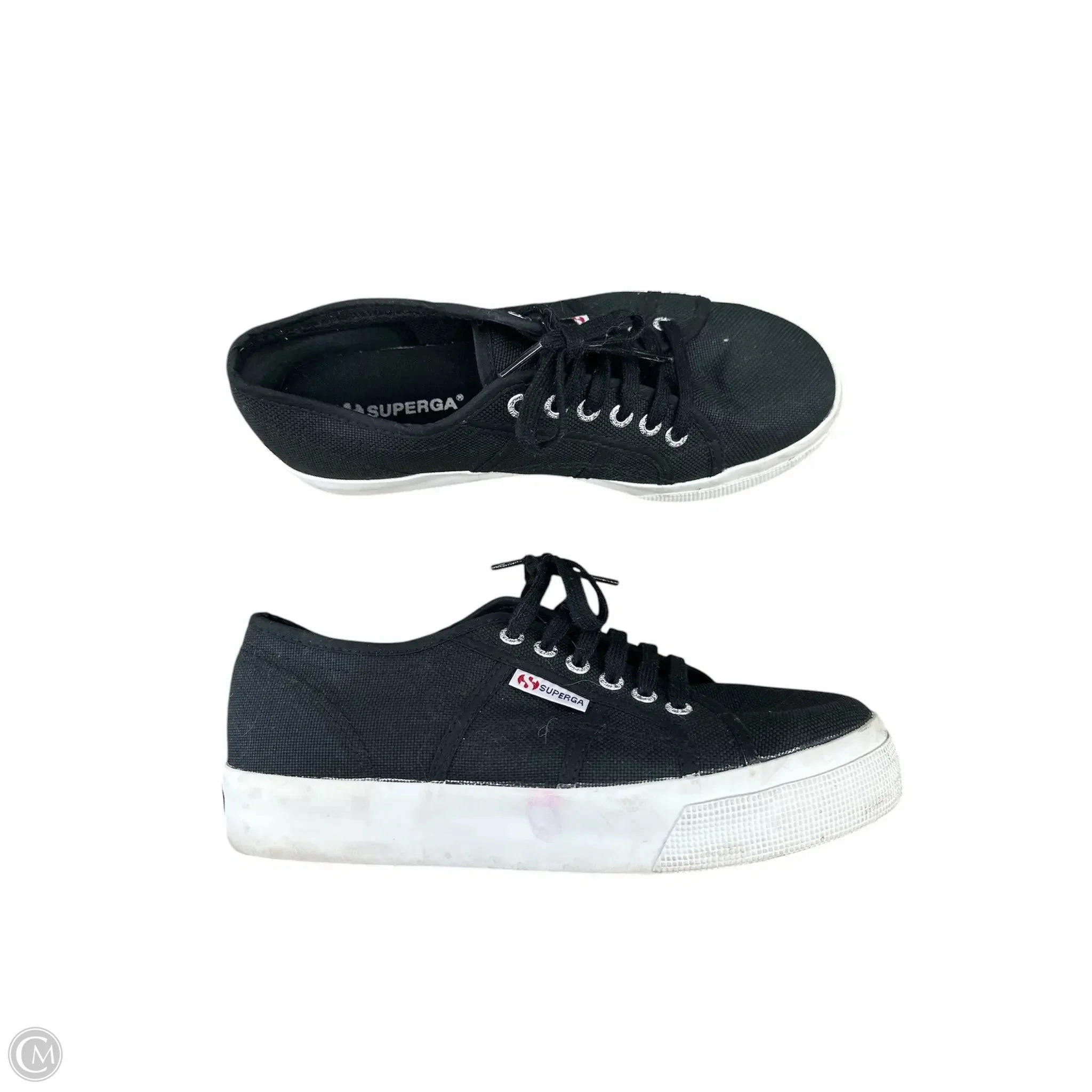 Flex Grip Flexible Groove Design Shoes Sneakers By Superga In Black, Size: 8.5