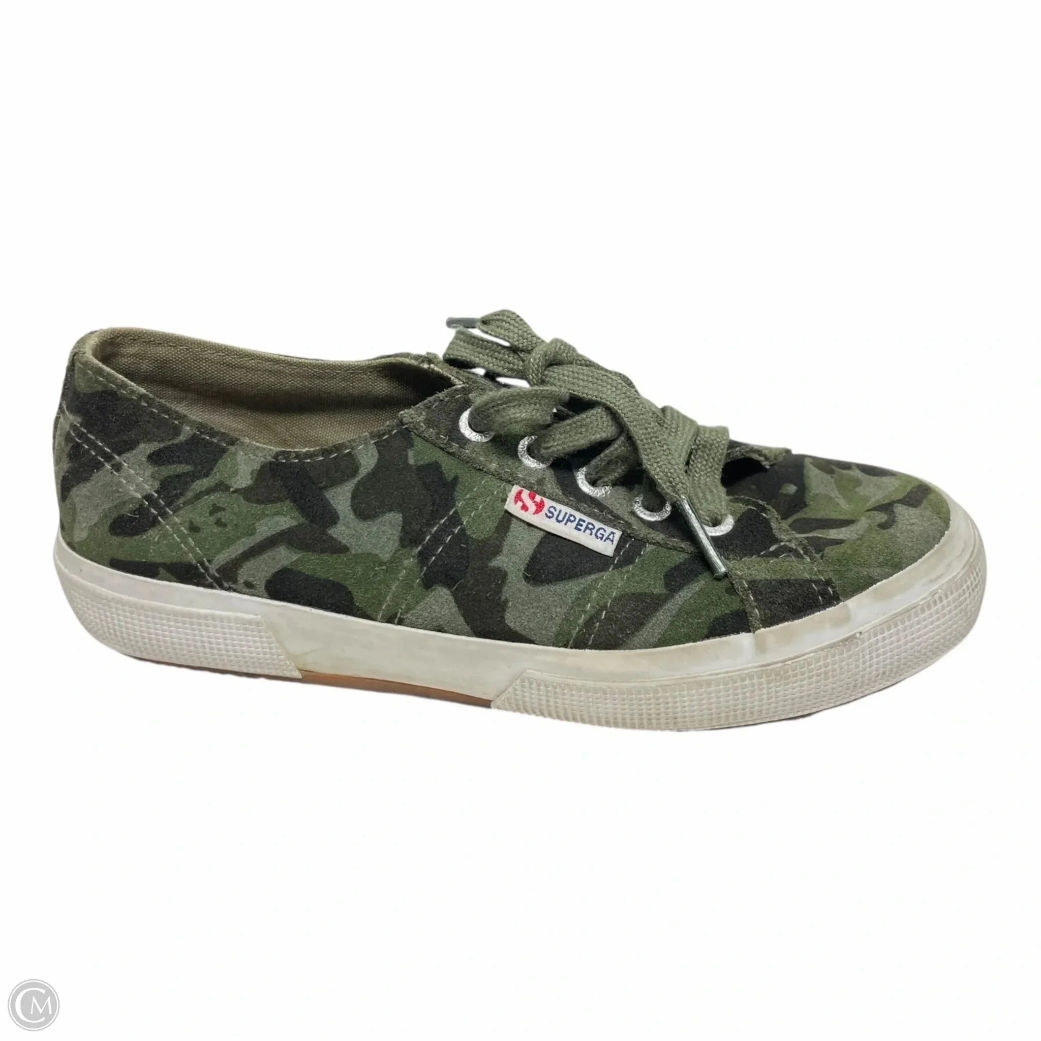 Shoes Sneakers By Superga In Green & White, Size: 6 Anti   Slip