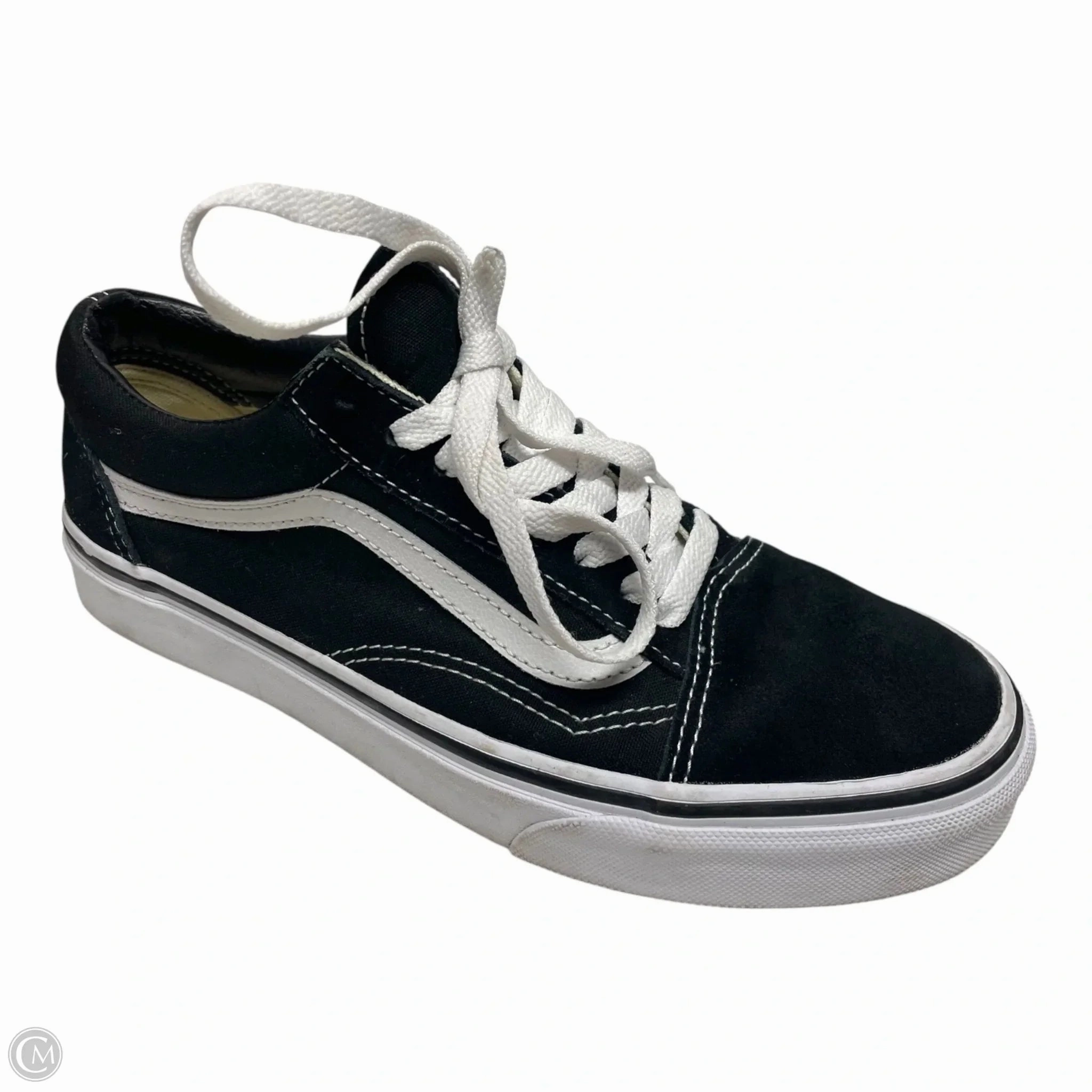Shoes Sneakers By Vans In Black & White, Size: 8 perforated