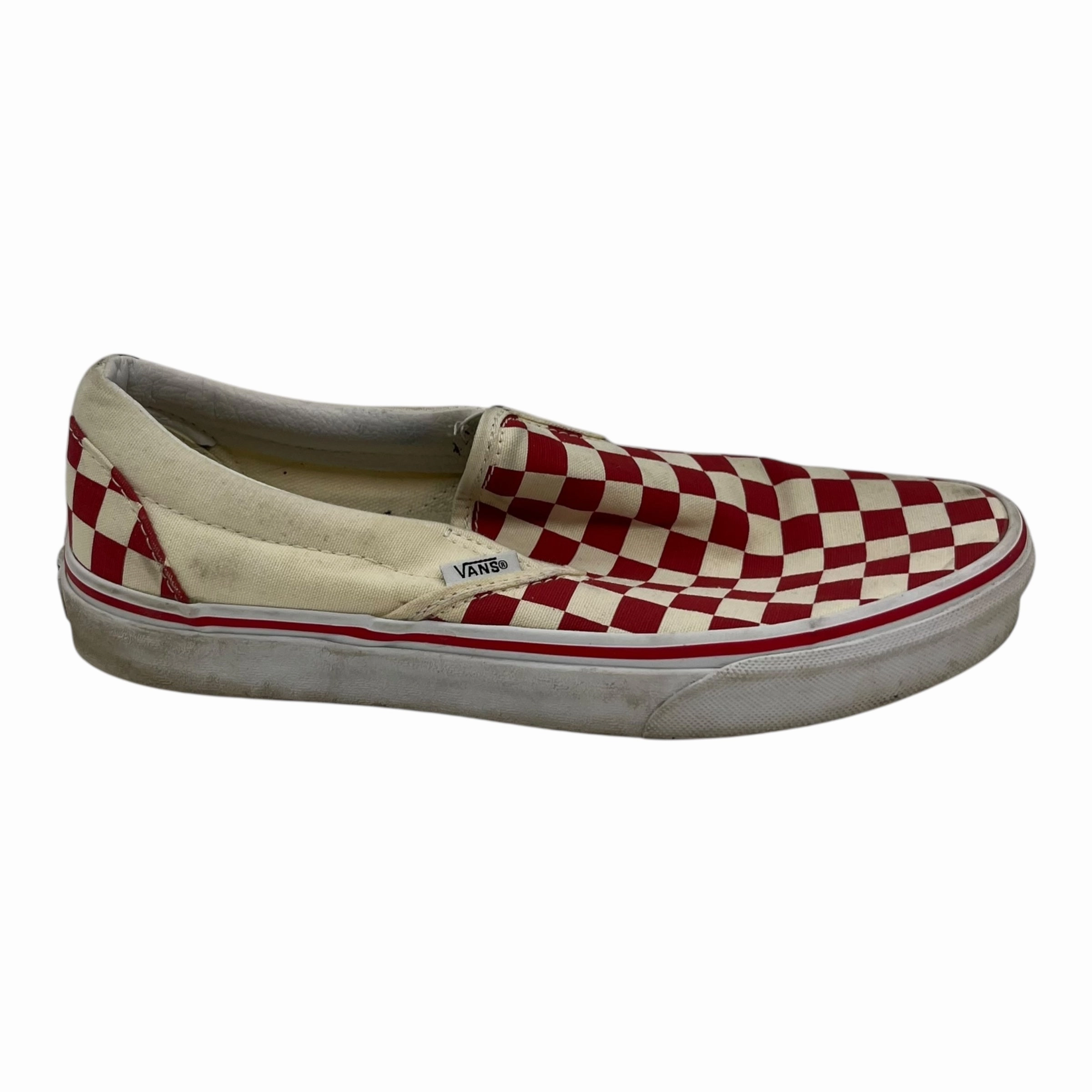 Shoes Sneakers By Vans In Cream & Red, Size:9.5 Style Comfort Padded Tongue Design