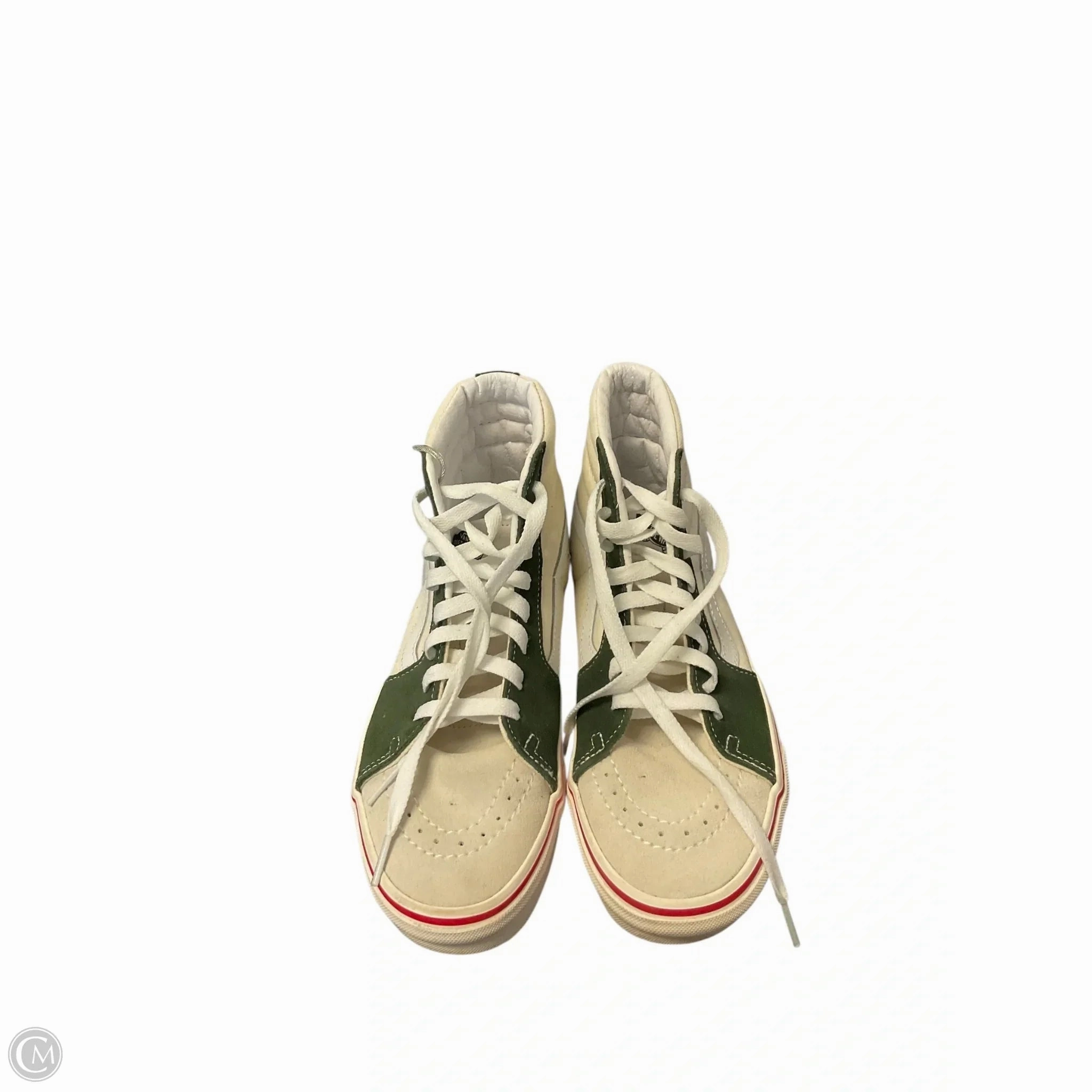 Shoes Sneakers By Vans In Green & White, Size: 7 Lace Comfort Bold Color Scheme