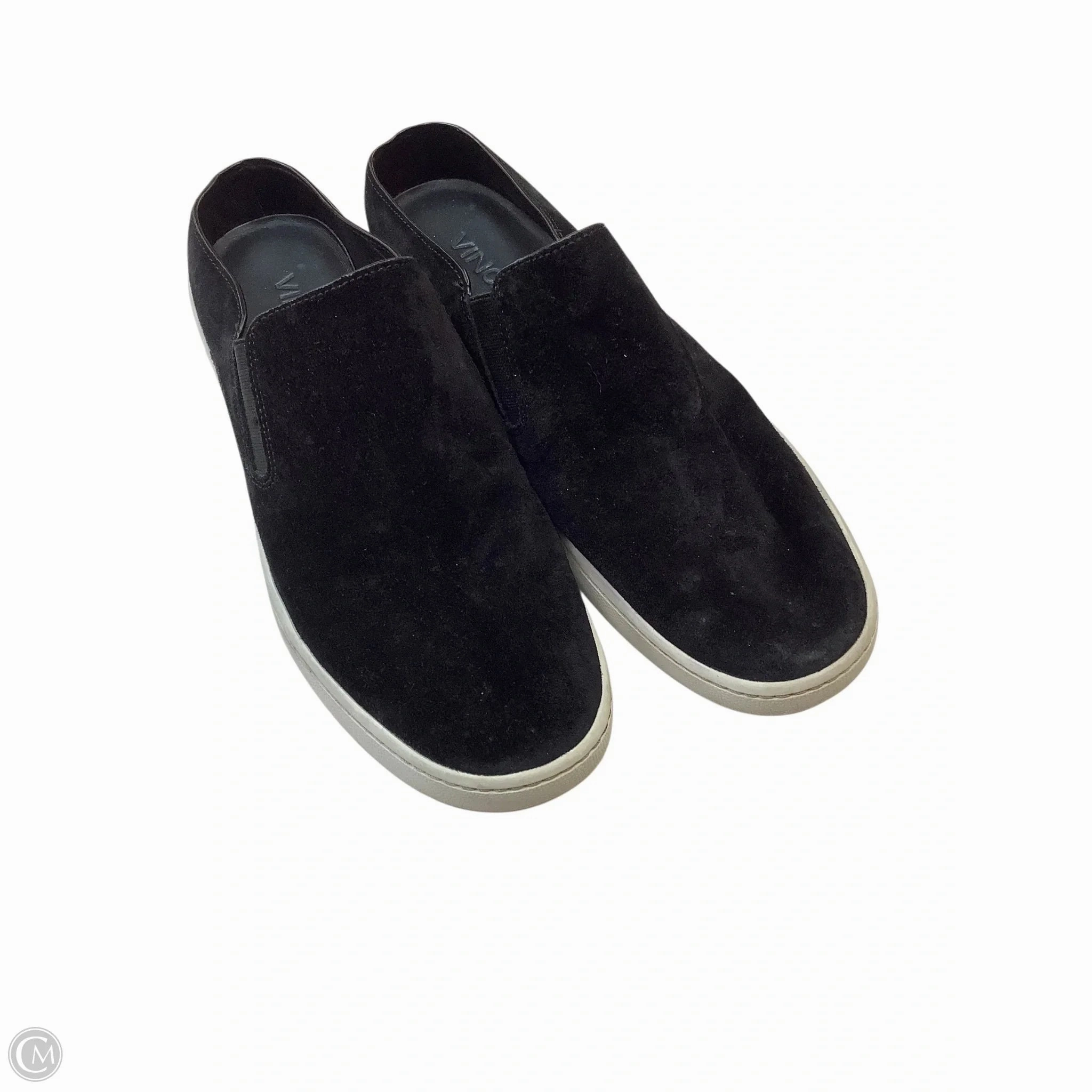 Sleek Finish Shoes Sneakers By Vince In Black & White, Size: 6.5