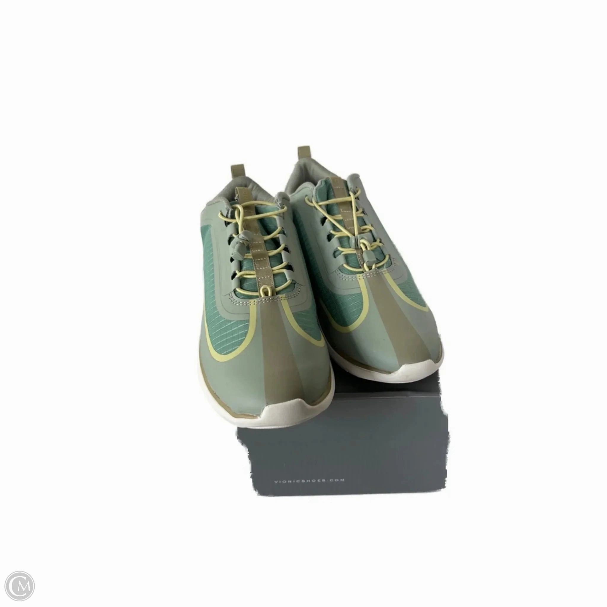 Ventilated Panels Shoes Sneakers By Vionic In Green & Yellow, Size: 8.5