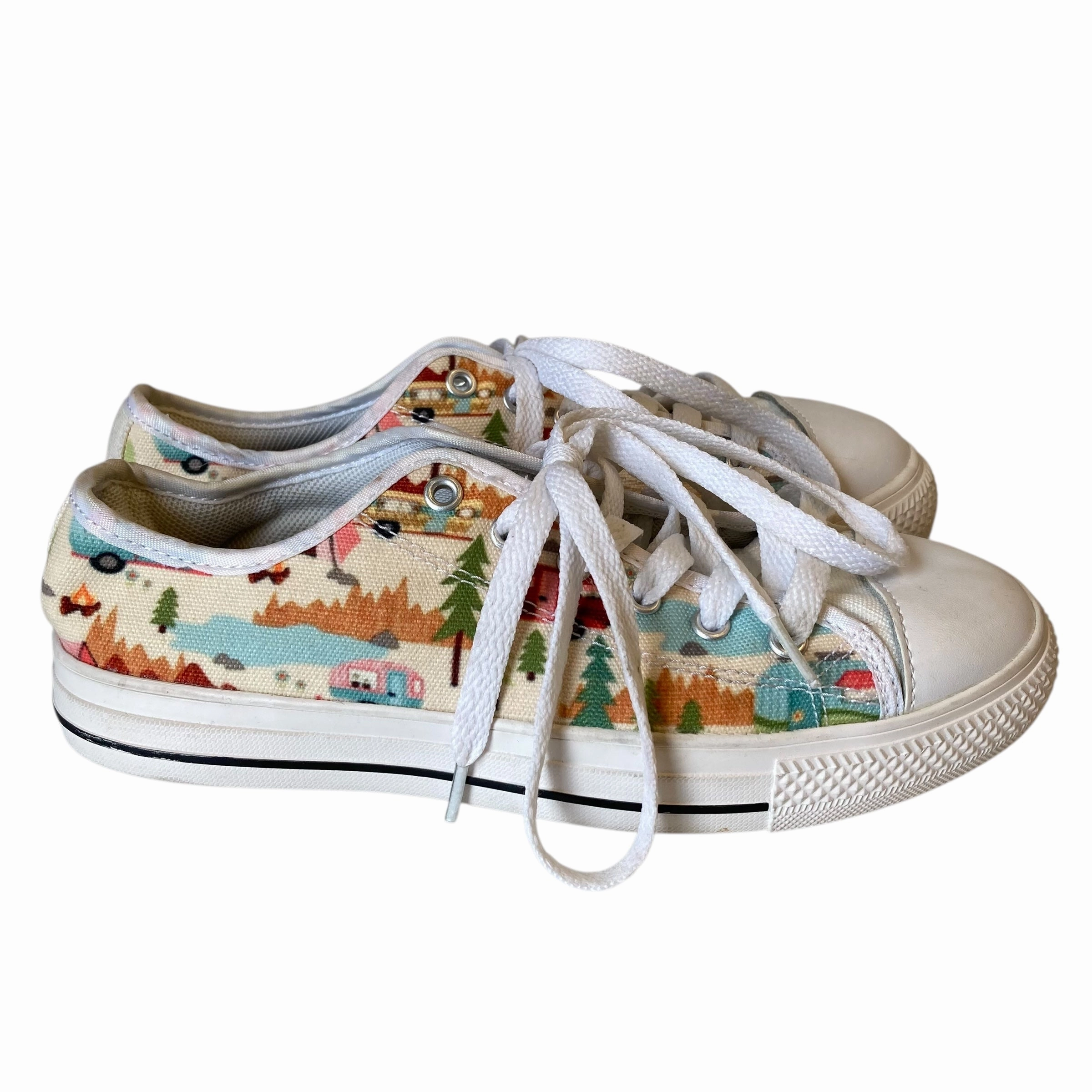 Adjustable Lace System Slim breathability Shoes Sneakers In Multi, Size:6