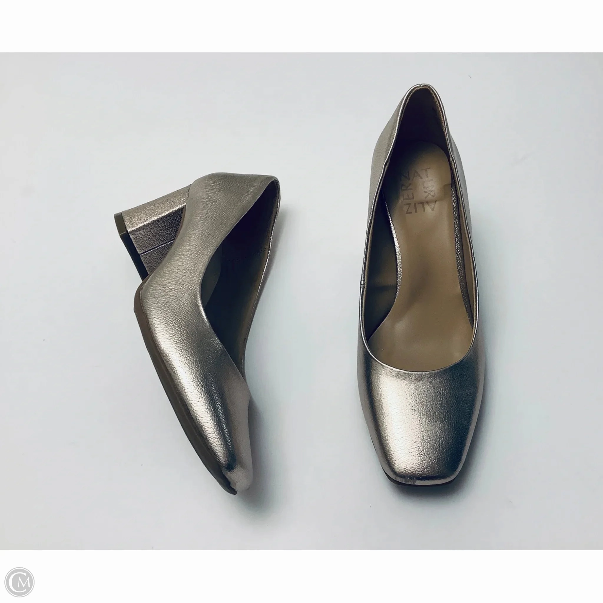 Shoes Heels Block By Naturalizer In Gold, Size: 6.5 Wide Fit Heels Clear Sandals for Weddings