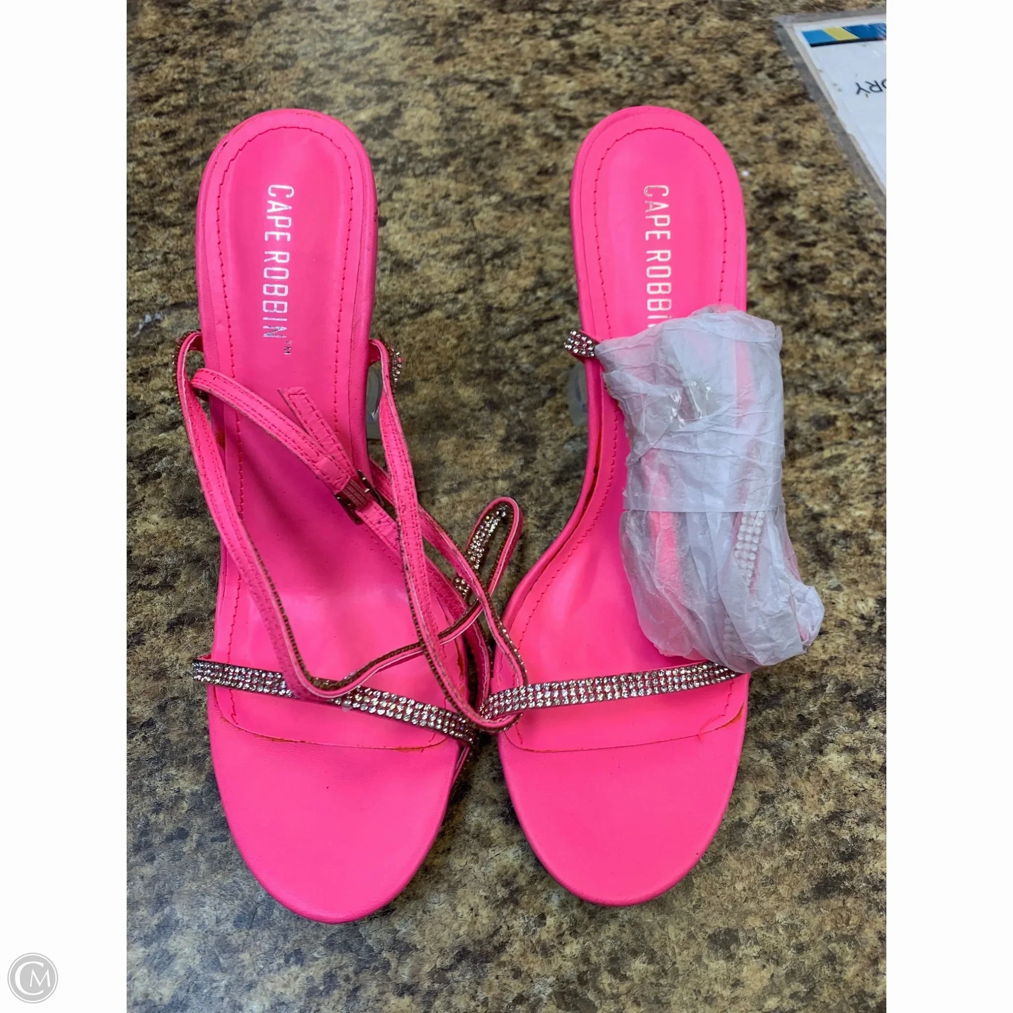 Fashionable Sandals Shoes Heels Stiletto By Cmf In Pink, Size: 8.5