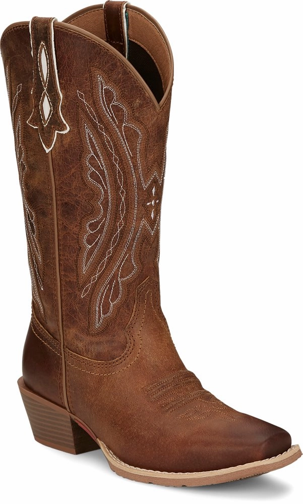 JUSTIN WOMENS REIN WAXY TAN BOOT STYLE L2962 Comfort Lining Rough Terrain