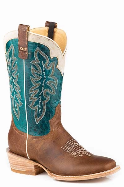 Roper Ladies Square Toe Ride Em Cowgirl Boot Style 09-021-8257-8592 High Quality