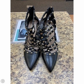 Comfortable Flats Reinforced toe Shoes Heels Stiletto By Mix No 6 In Black & Gold, Size: 8