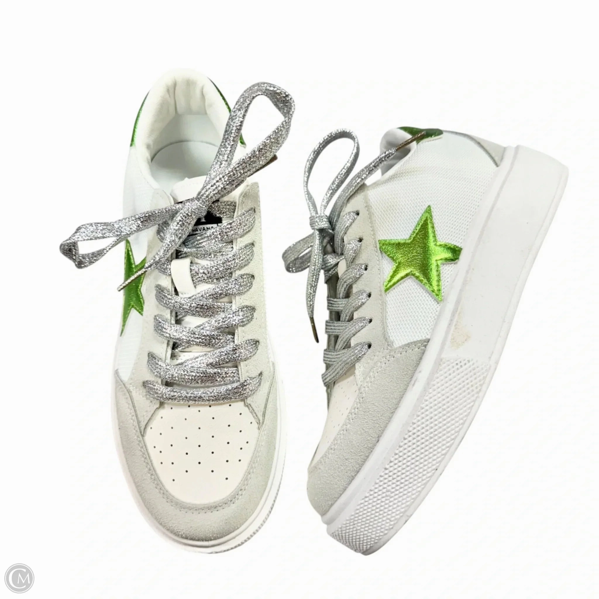 Shoes Sneakers By Vintage Havana In Green & White, Size: 8 Hydration Wicking