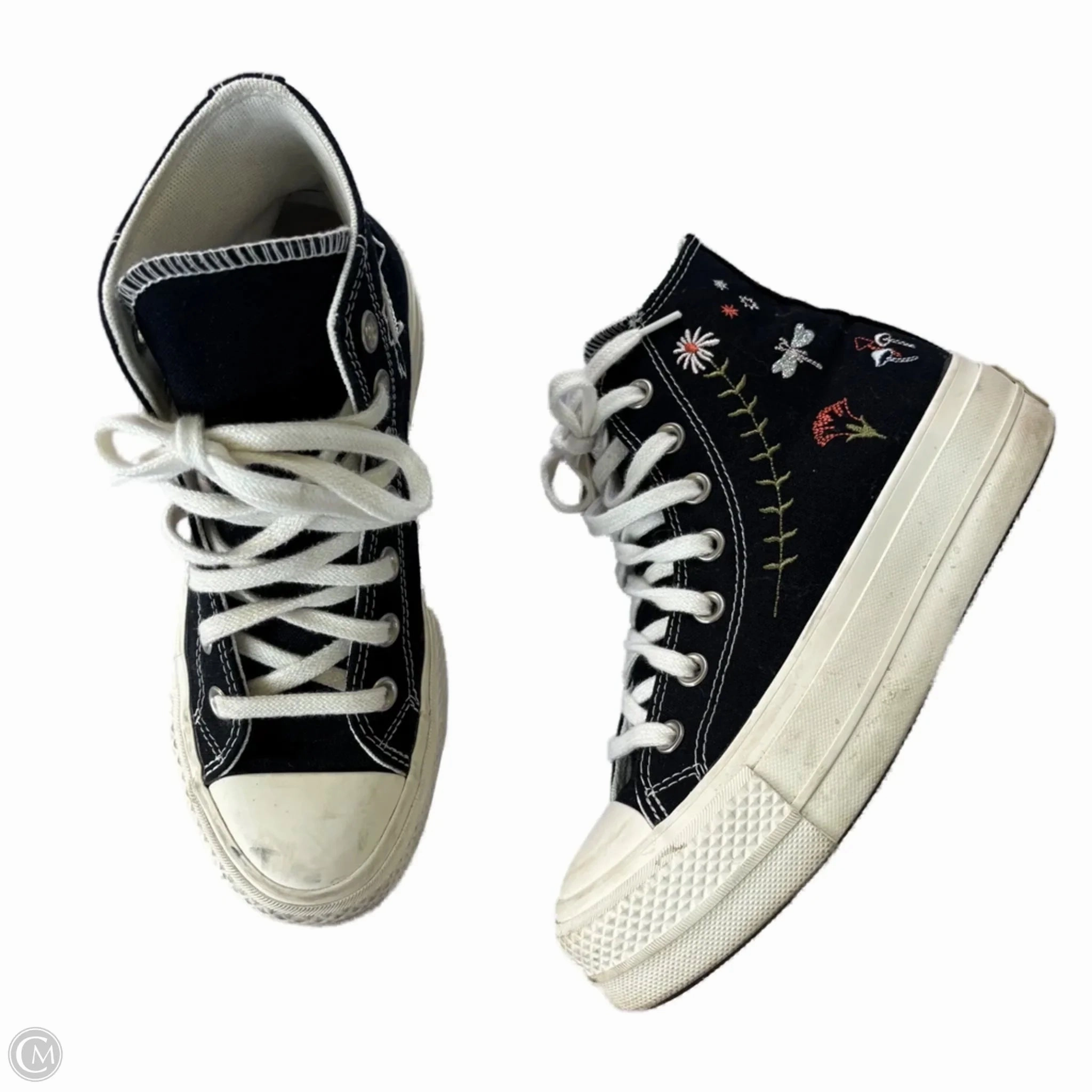 Flat Wear Any Outfit Shoes Sneakers By Converse In Black, Size: 5.5