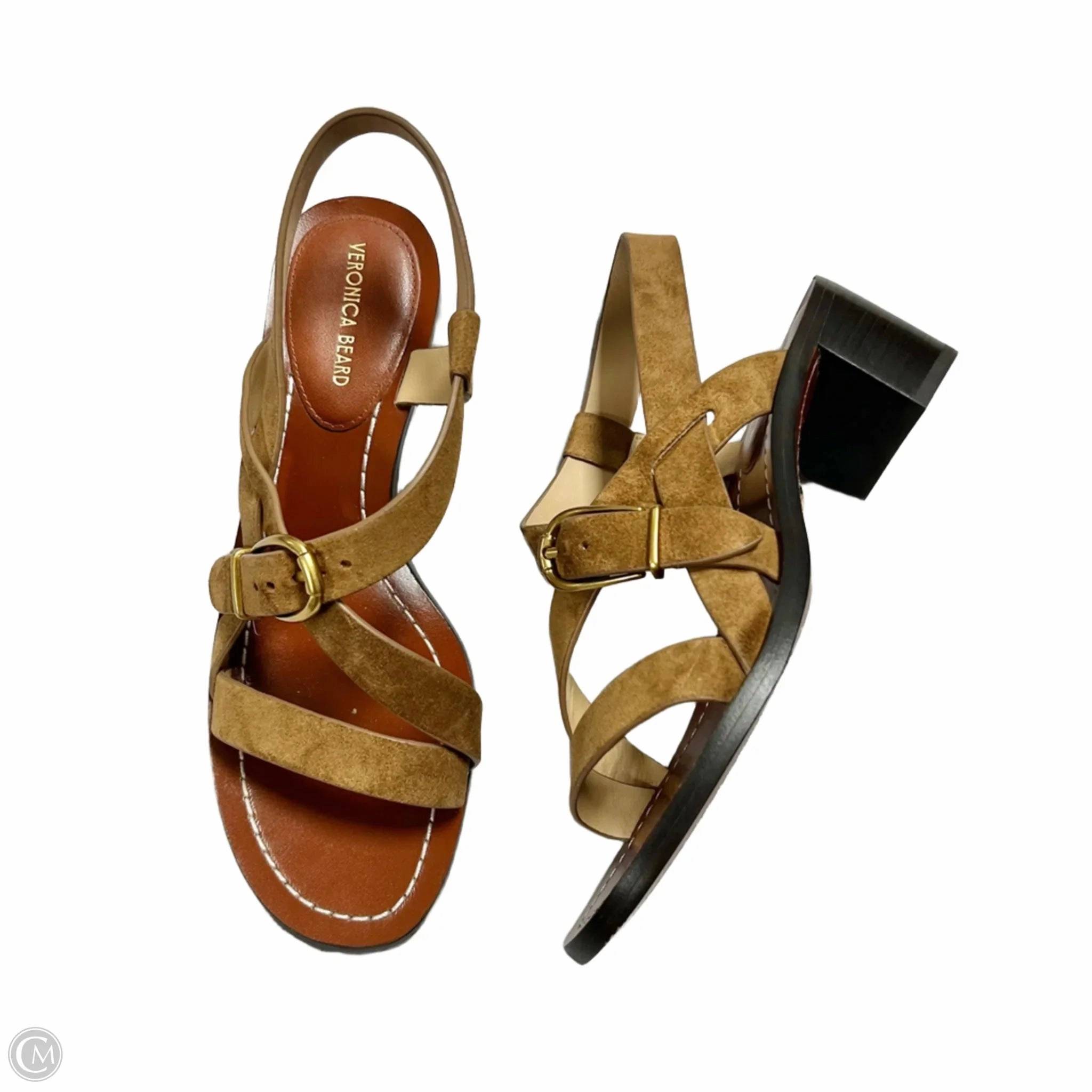 Shoes Heels Block By Veronica Beard In Brown, Size: 6.5 Strappy