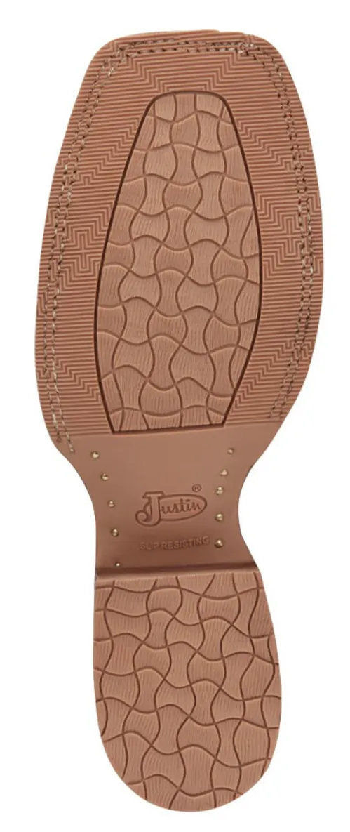 Anti-static Zip Up Style JUSTIN MENS BOWLINE BROAD SQUARE TOE WESTERN BOOTS STYLE SE7523