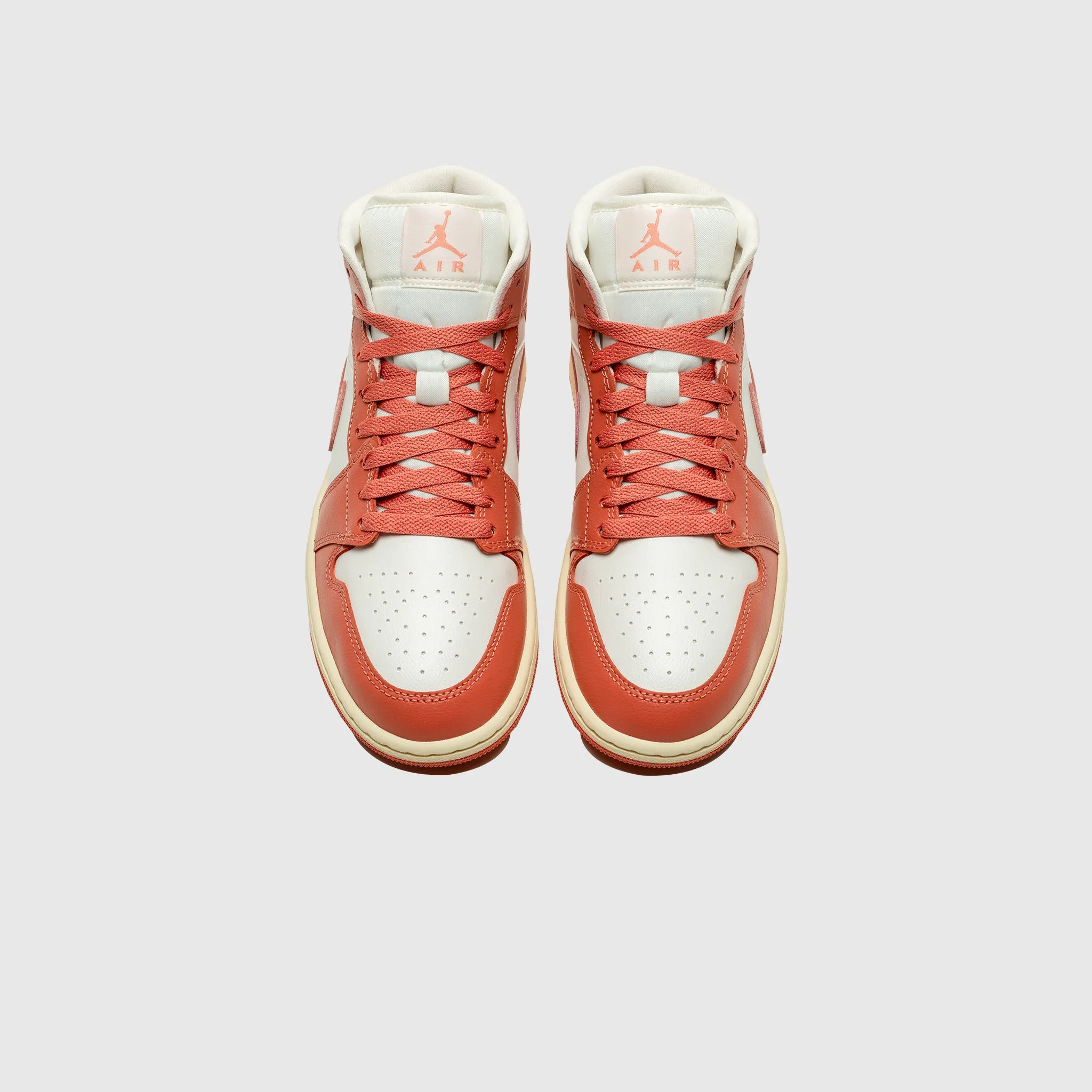 WMNS AIR JORDAN 1 MID "LIGHT MADDER ROOT" running in a travertine pool area shoes Abrasion   Resistant