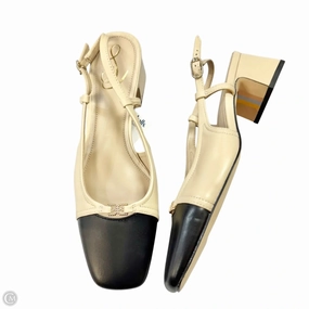 Comfort footbed Dressy Sandals Shoes Heels Block By Sam Edelman In Black & Tan, Size: 7