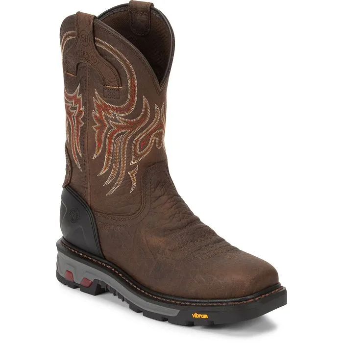 Lace Up Style Heavy Duty Cushioning Justin Mens Driscoll Waterproof Square Steel Toe Work Boots Style WK2111