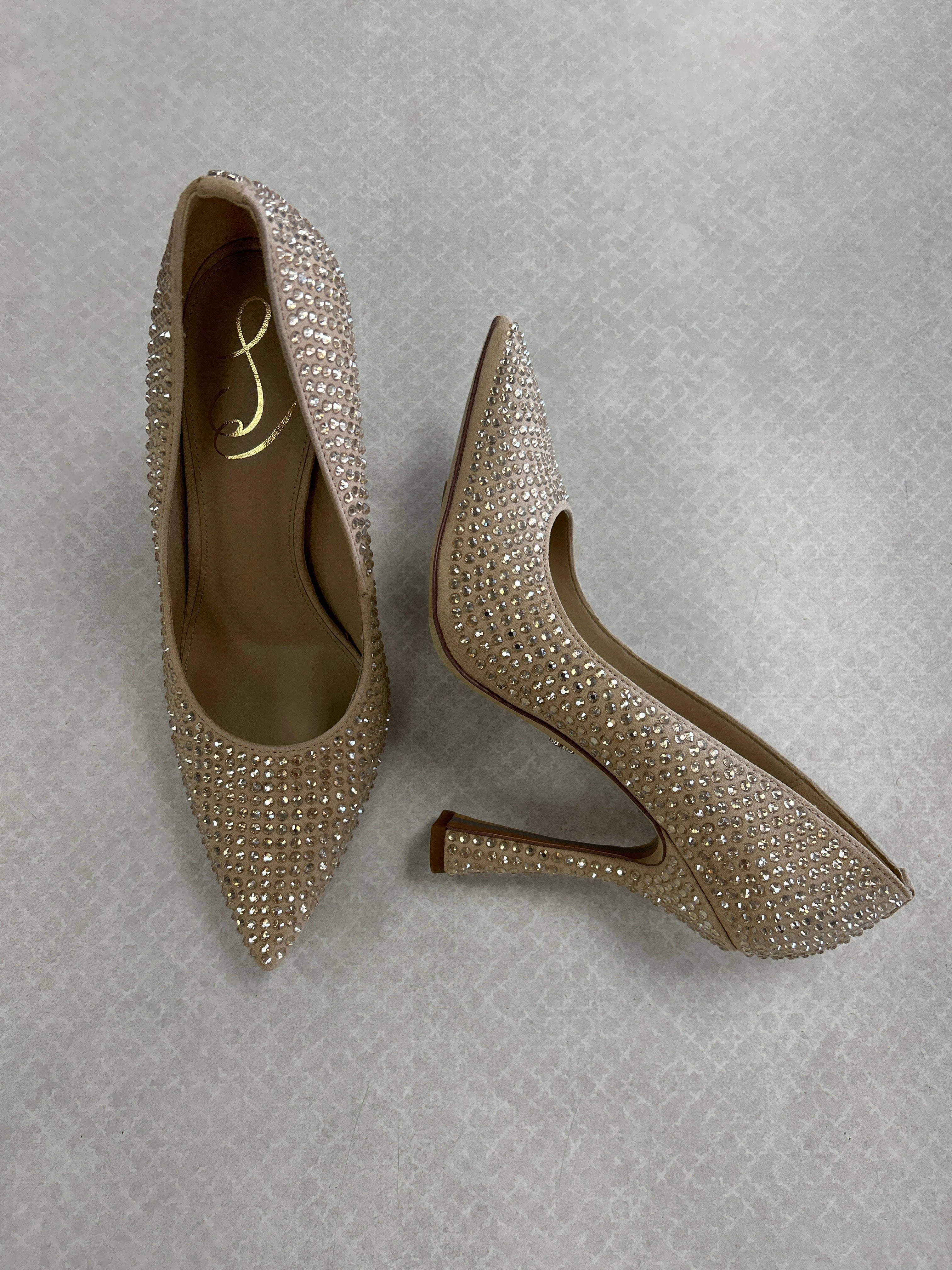 SHOES HEELS STILETTO by SAM EDELMAN In TAN, Size: 7.5 studded